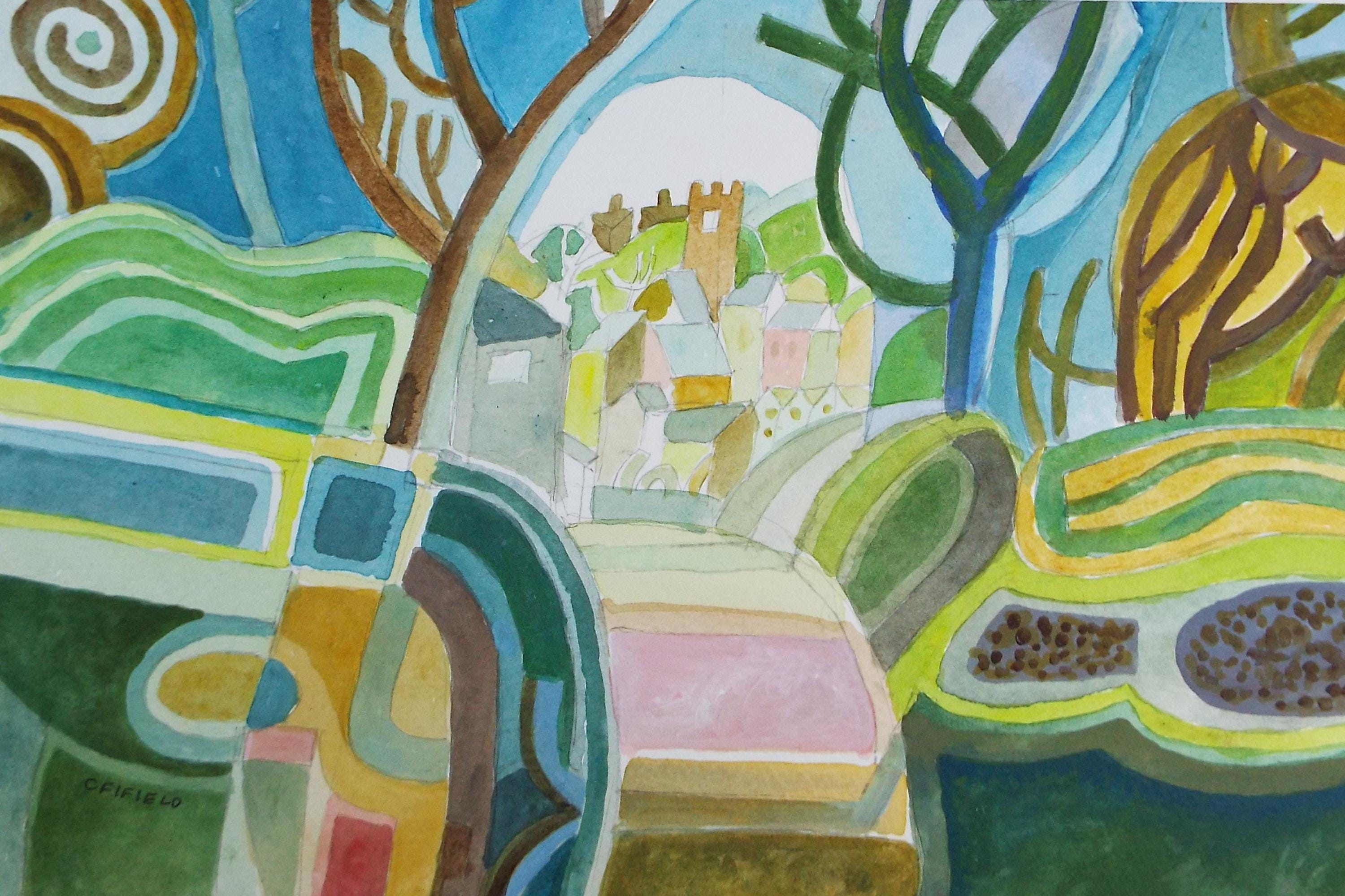 Original Watercolour, 'Through the trees', Colin Fifield (1940-2022), Circa 1980's