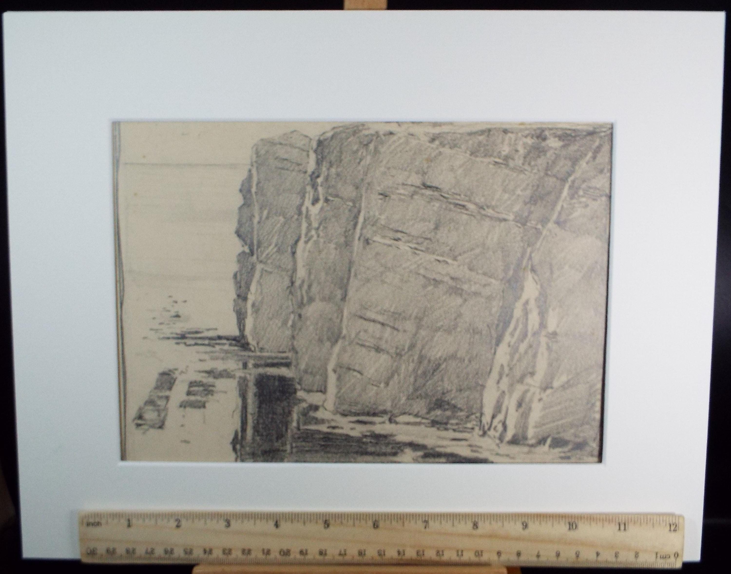 Original Pencil Drawing, 'Helgoland', dated 1904, Hans Von Heider (1867-1952)