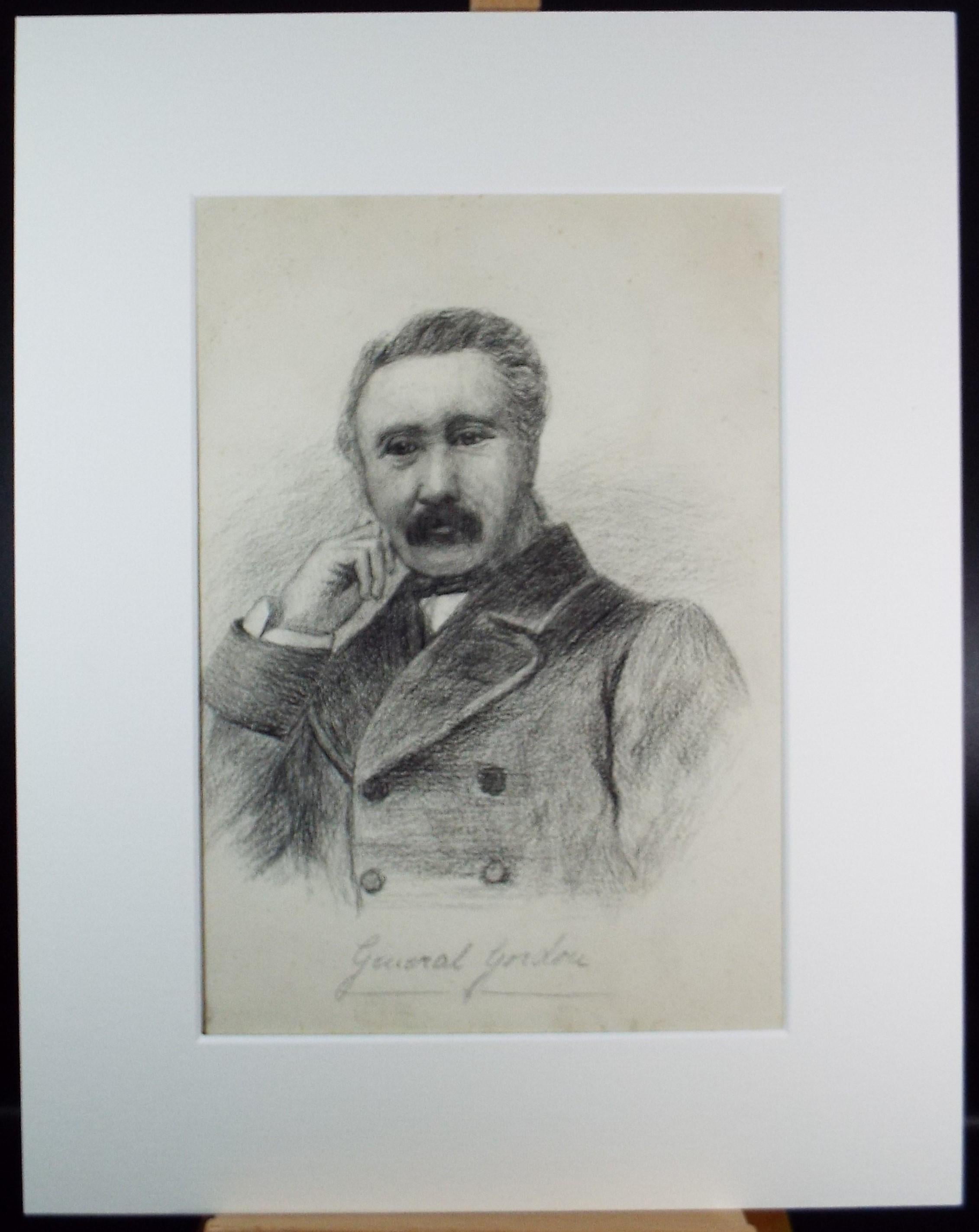 Original Pastel Sketch,'Portrait of General Gordon', Late 19th Century