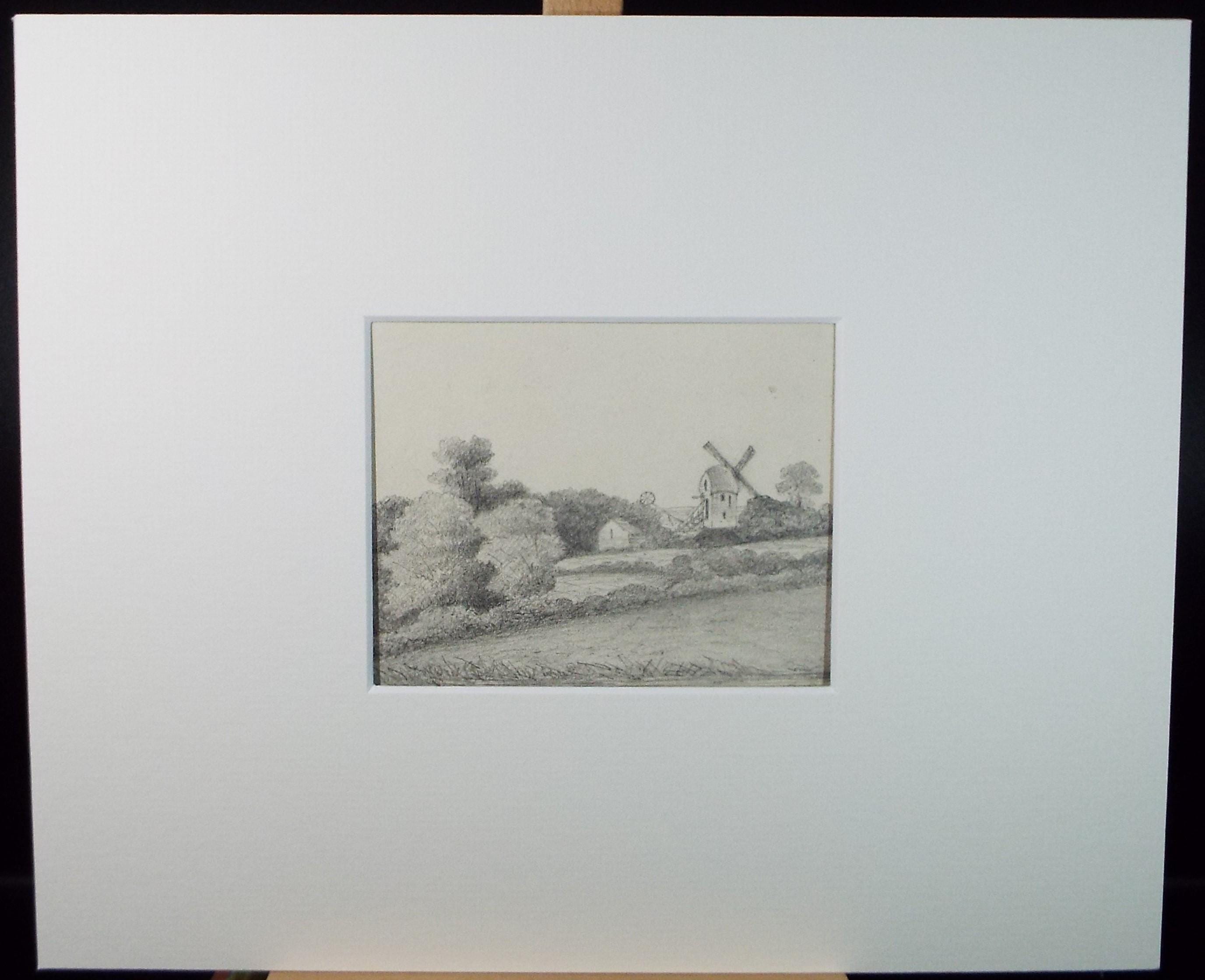 Original Pencil drawing , 'Longs Mill, Stadbroke', Dated 1878, artist unknown