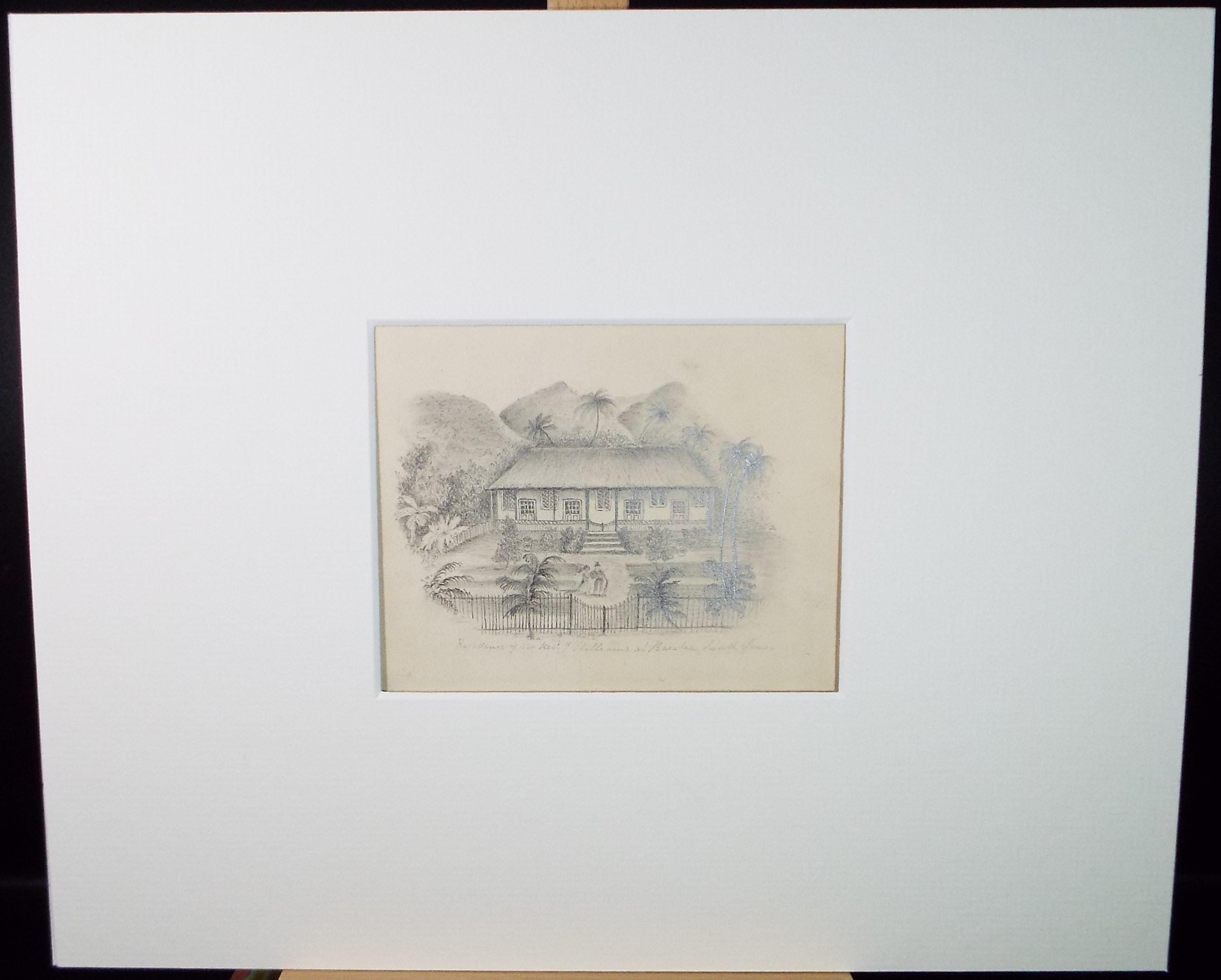 Original Pencil Drawing, 'South sea Cottage', unknown artist, circa 1830