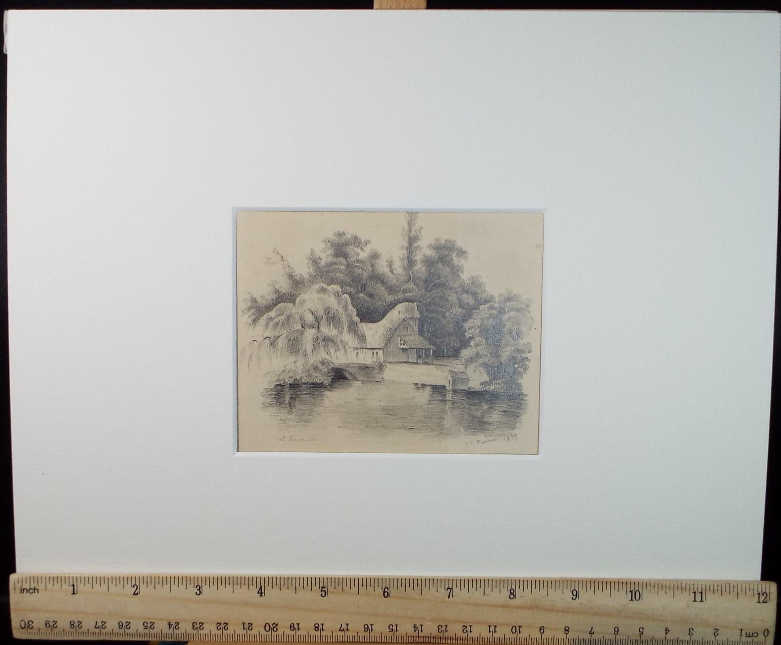 Original Pencil Drawing, 'South sea Cottage', unknown artist, circa 1830