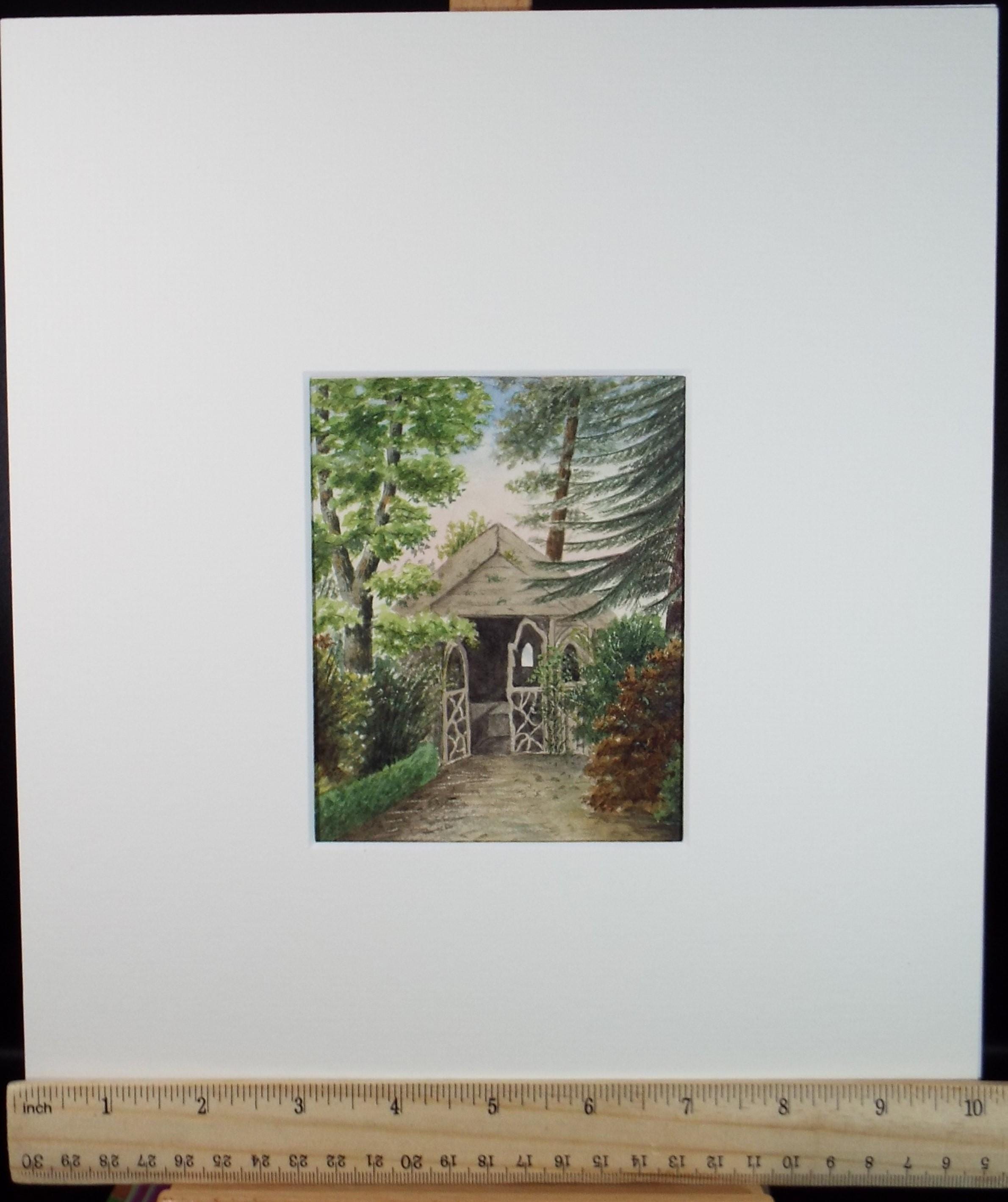 Original Watercolour on Paper, 'Arbour in the Woods', circa 1960's, Artist Unknown