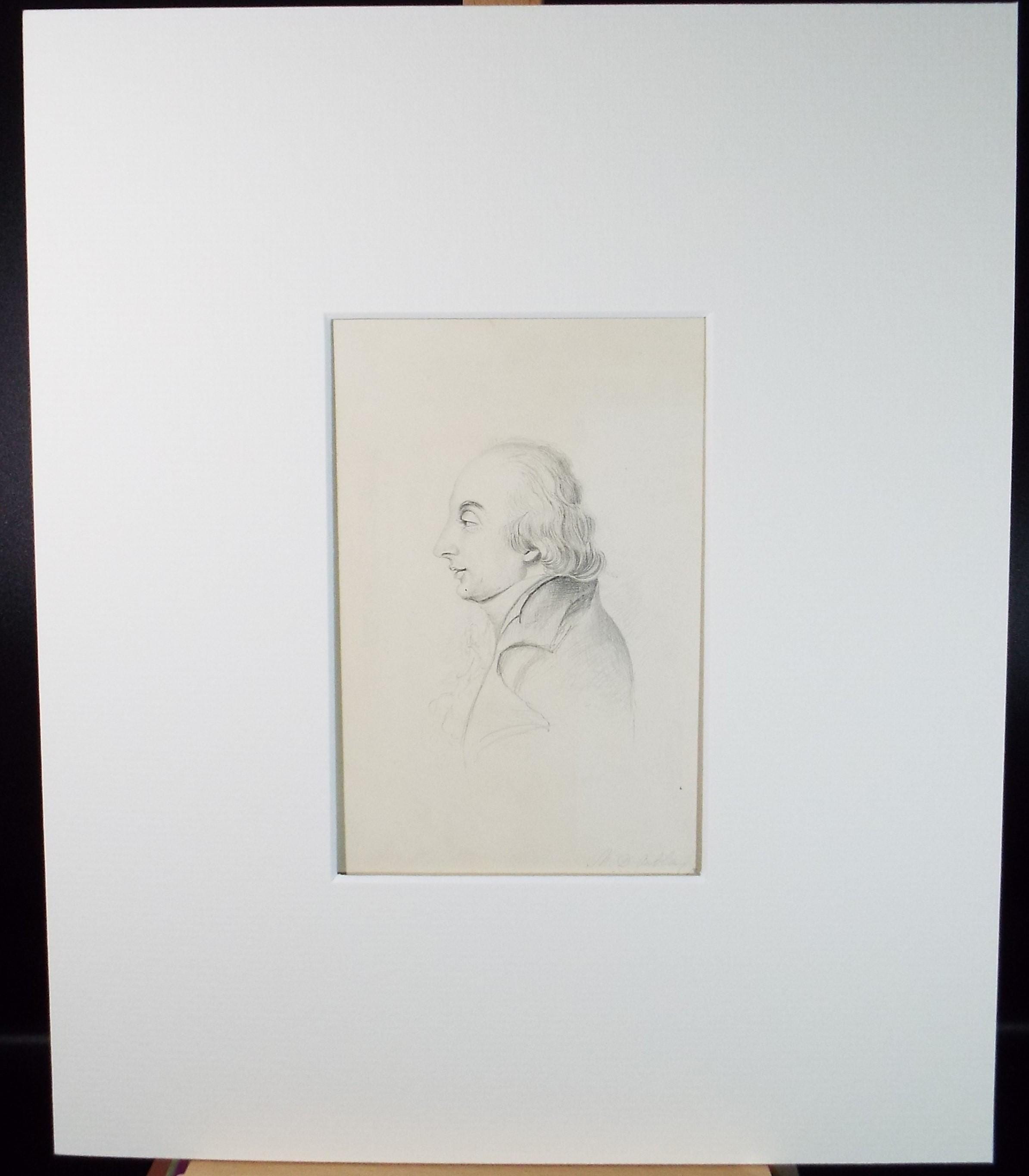 Original Pencil Sketch,'Portrait of a Gentleman', Artist unknown, dated 1855