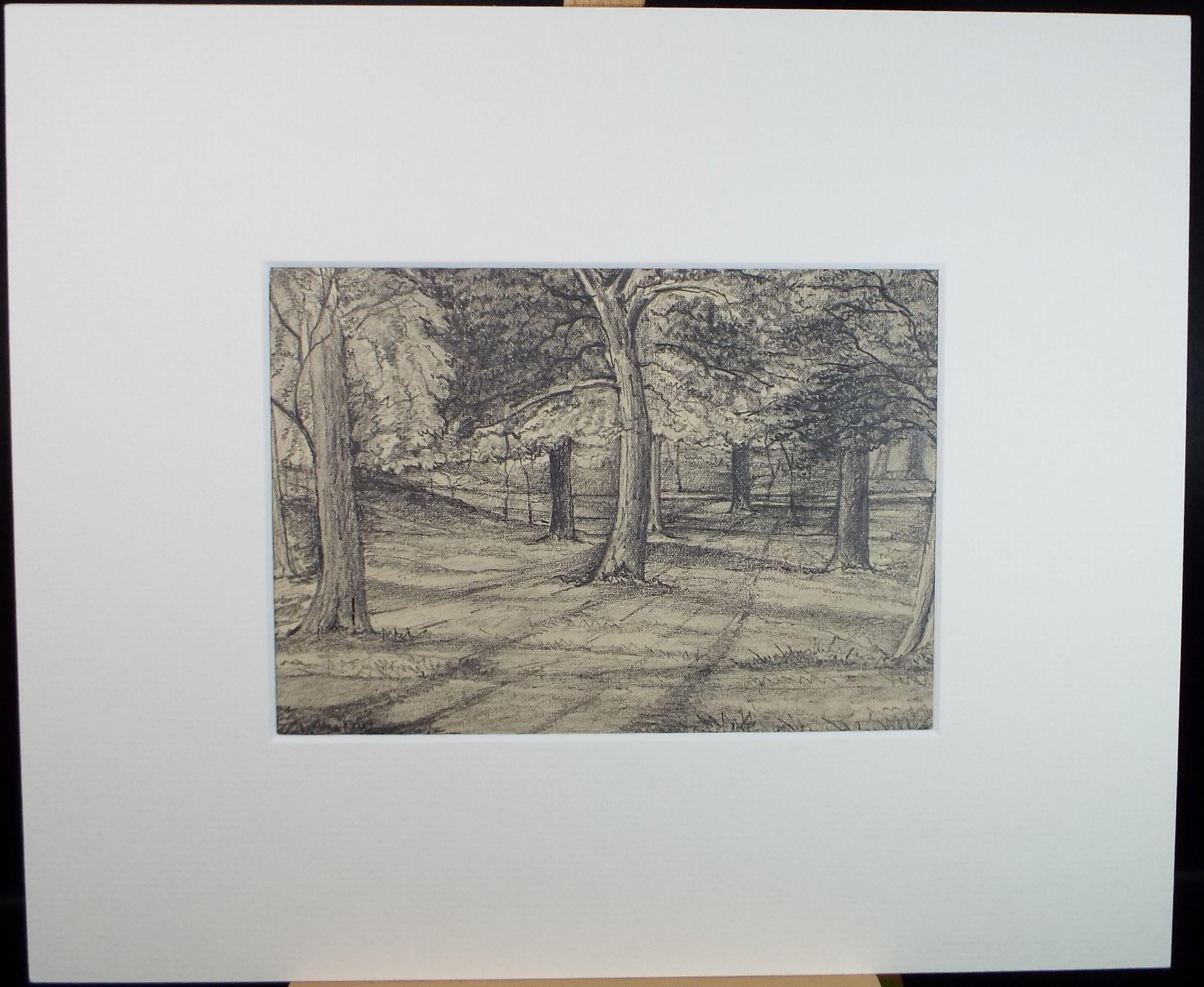 Original Pencil drawing, 'Beeston park', Dated 1876, artist unknown