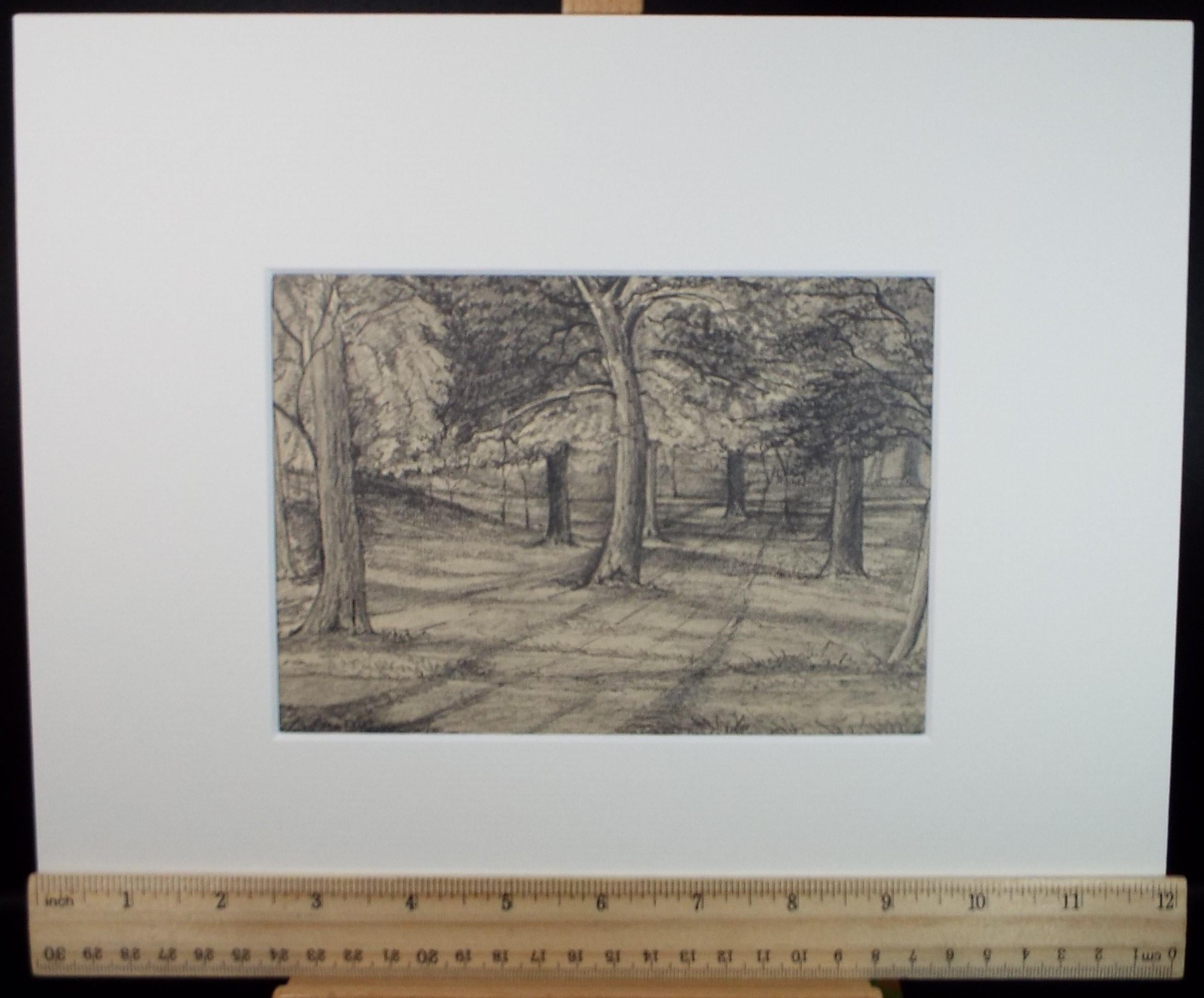 Original Pencil drawing, 'Beeston park', Dated 1876, artist unknown