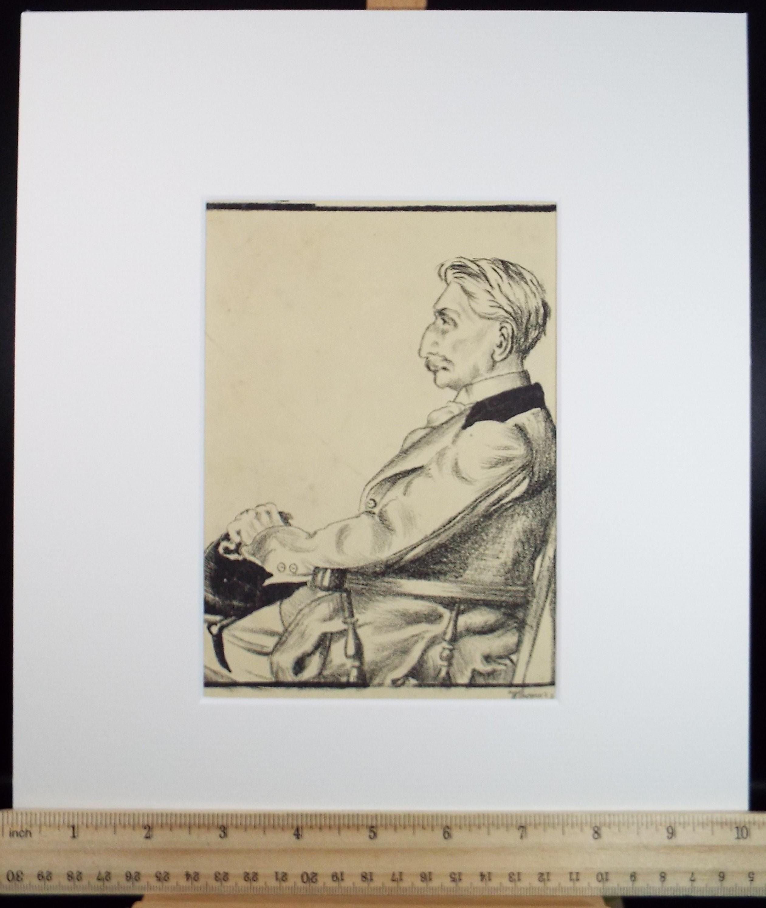 Original Pastel drawing, 'Master of the Hunt' , Harry Thomas, Dated 1915