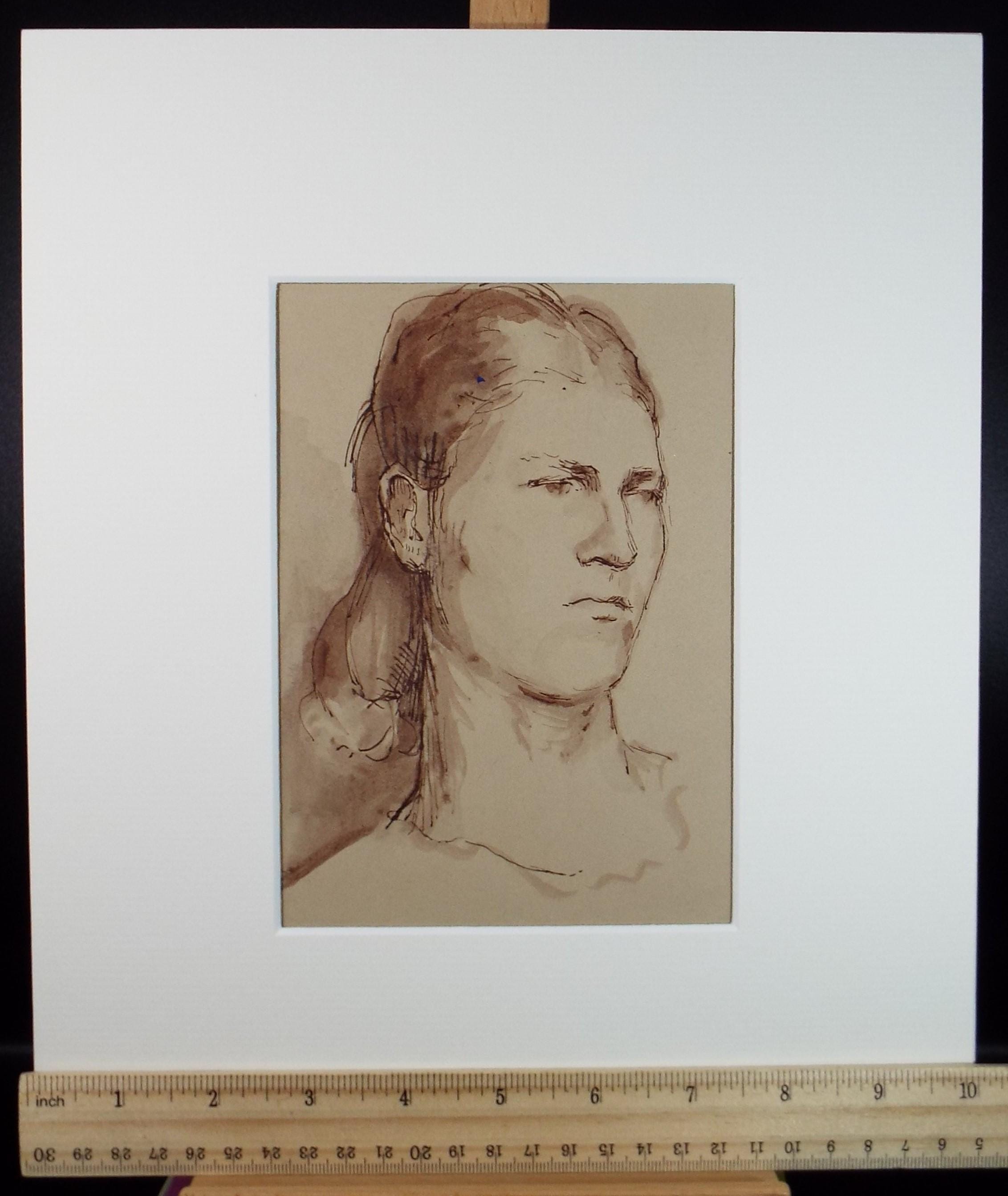 Original Watercolour,'Study of a Woman', Hilda Burford (1887-1957)