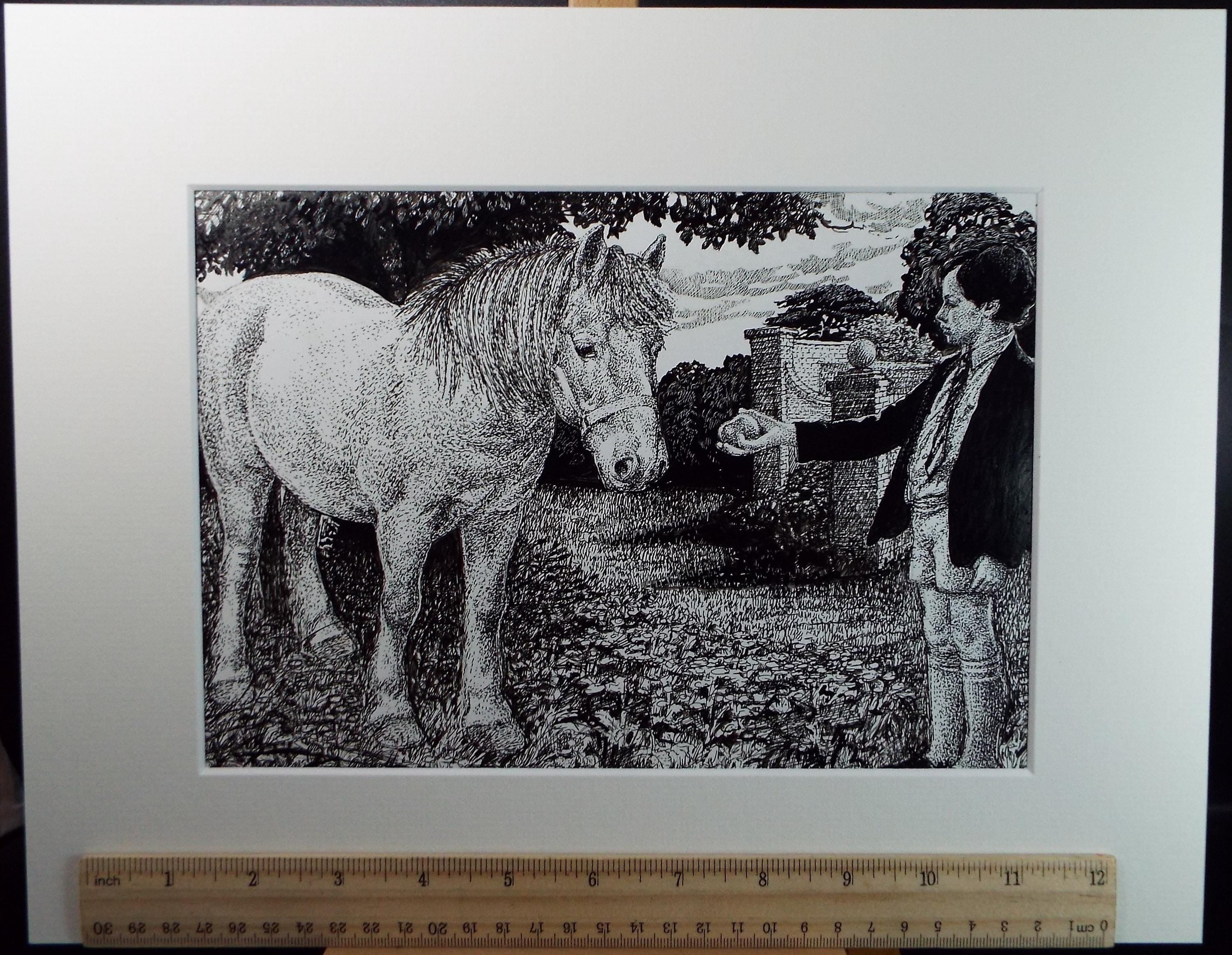 Original ink drawing, 'Muffin', Lorraine Abraham RSMA (1941-2023), Circa 1990's