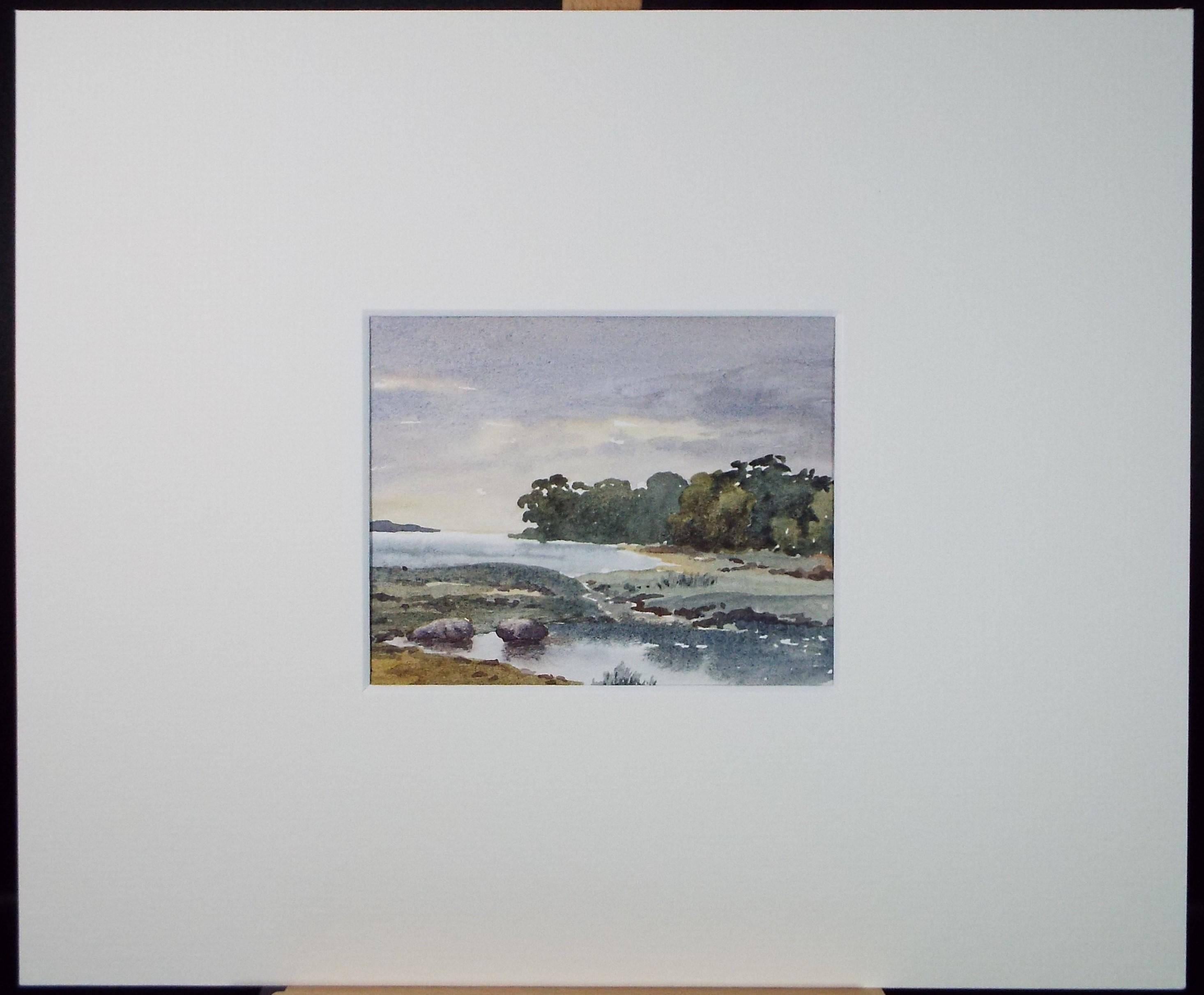 Original Watercolour, 'Coastal Landscape', Circa 1990, Artist Unknown
