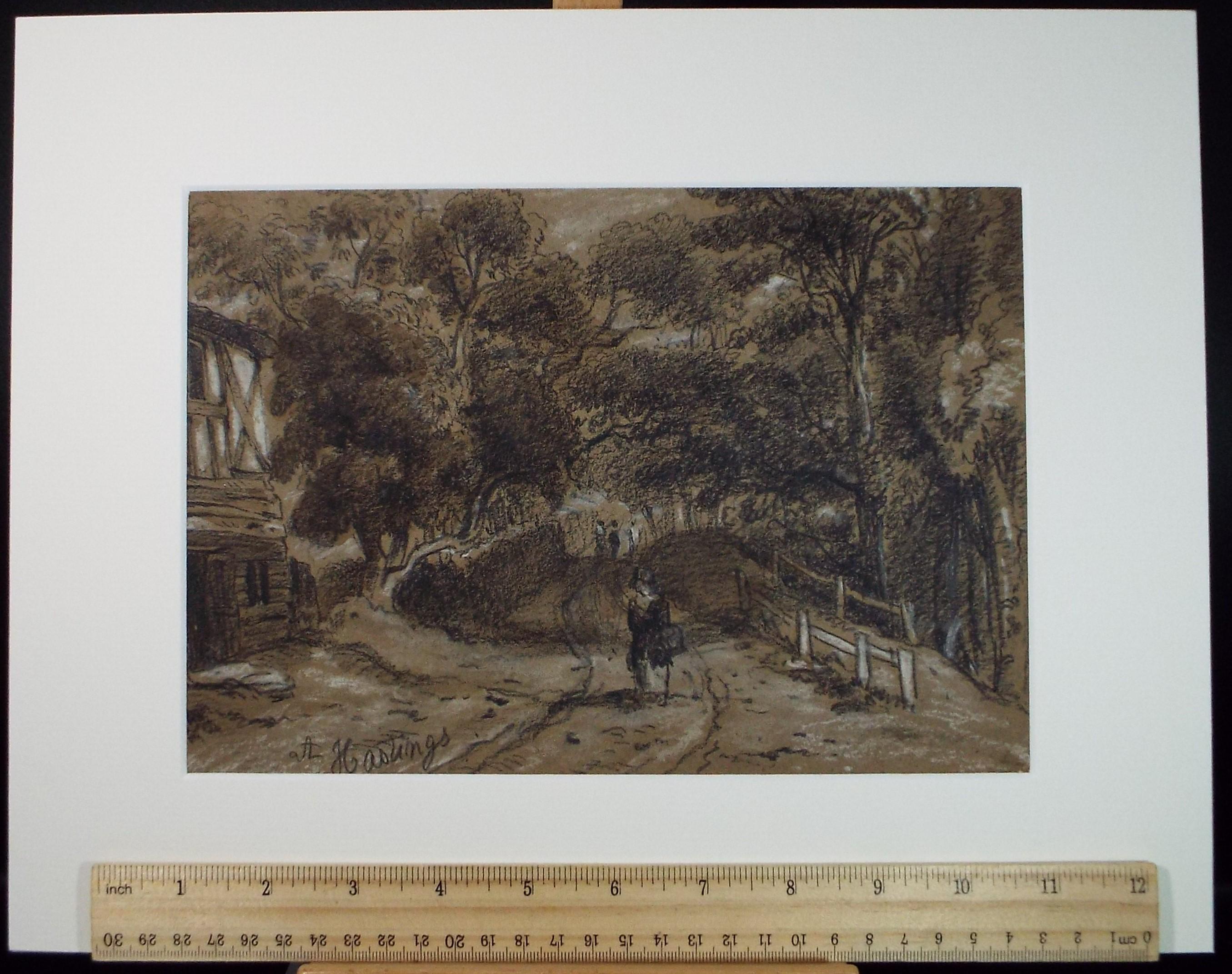 Original pastel drawing, 'Hastings', circa 1880's, Artist Unknown