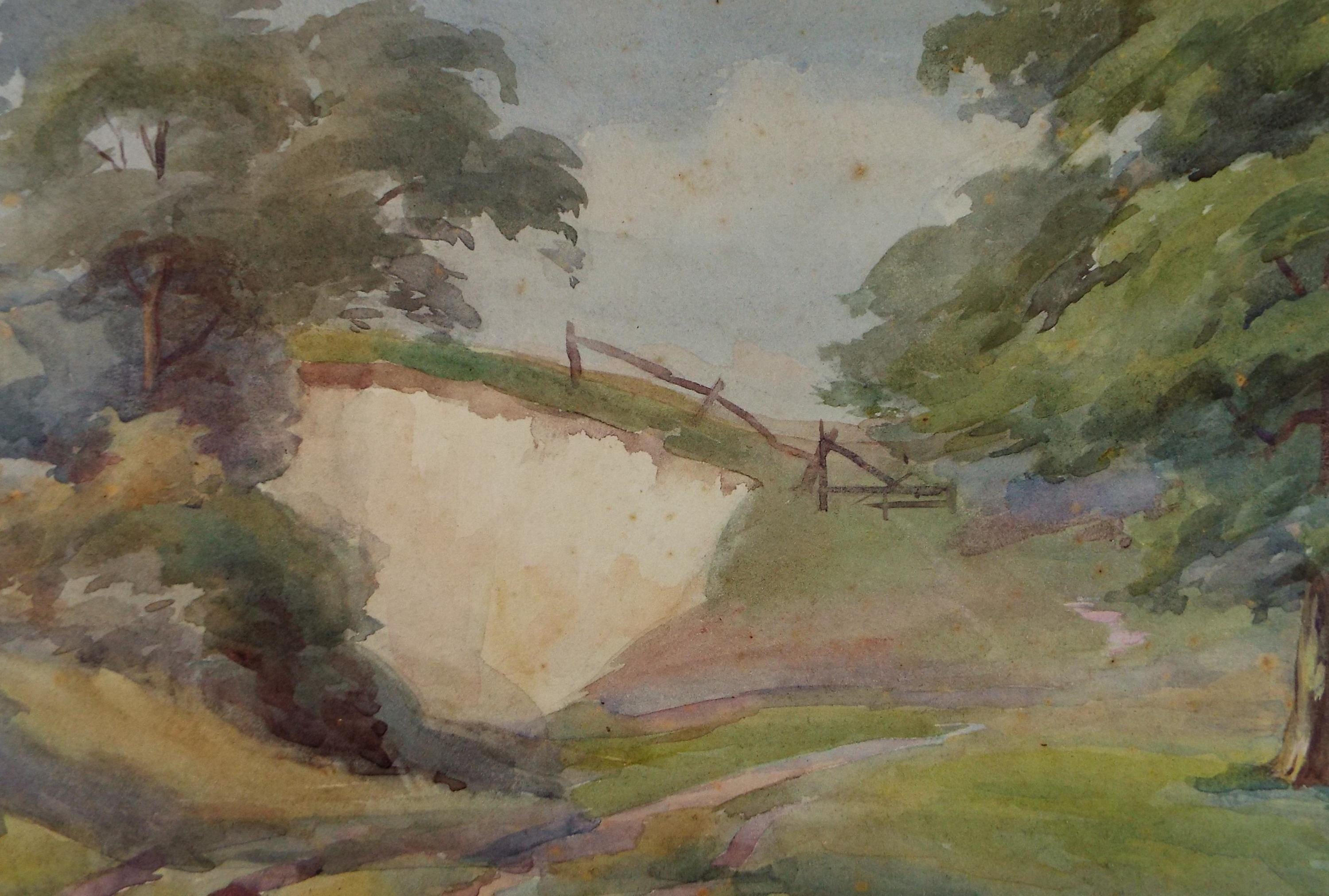 Original Watercolour, 'The Sand Pit' , Artist Unknown, Circa 1920's
