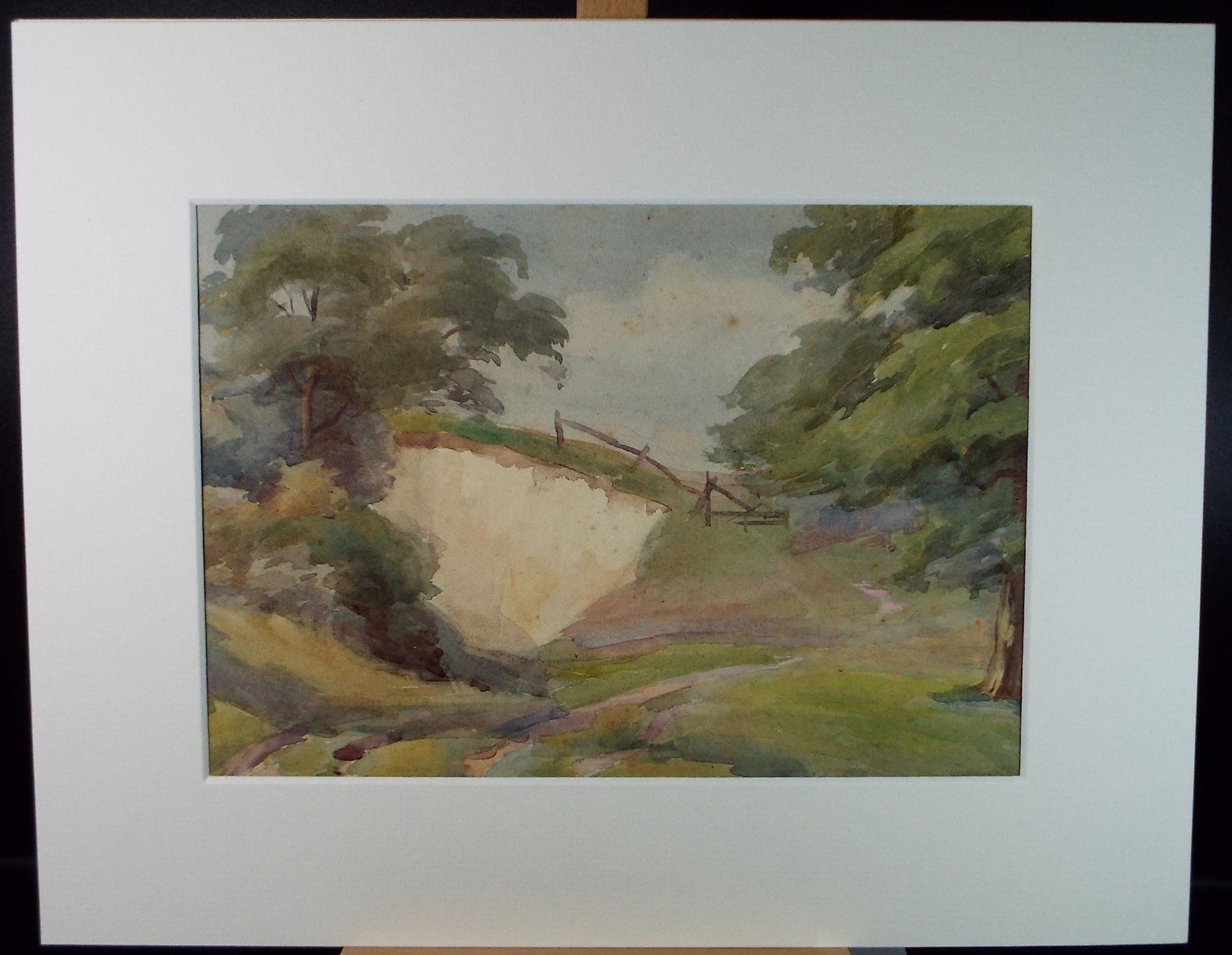 Original Watercolour, 'The Sand Pit' , Artist Unknown, Circa 1920's