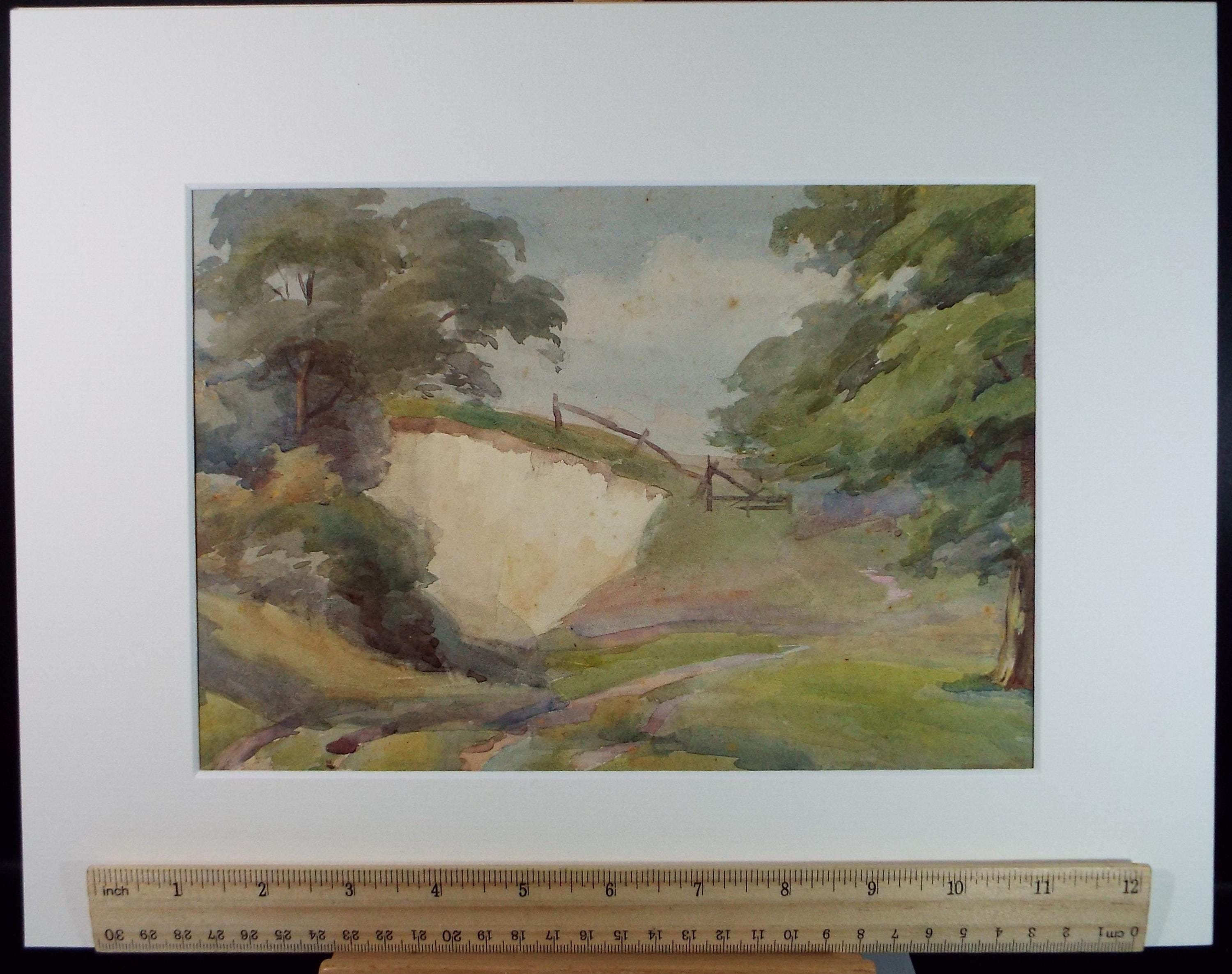 Original Watercolour, 'The Sand Pit' , Artist Unknown, Circa 1920's