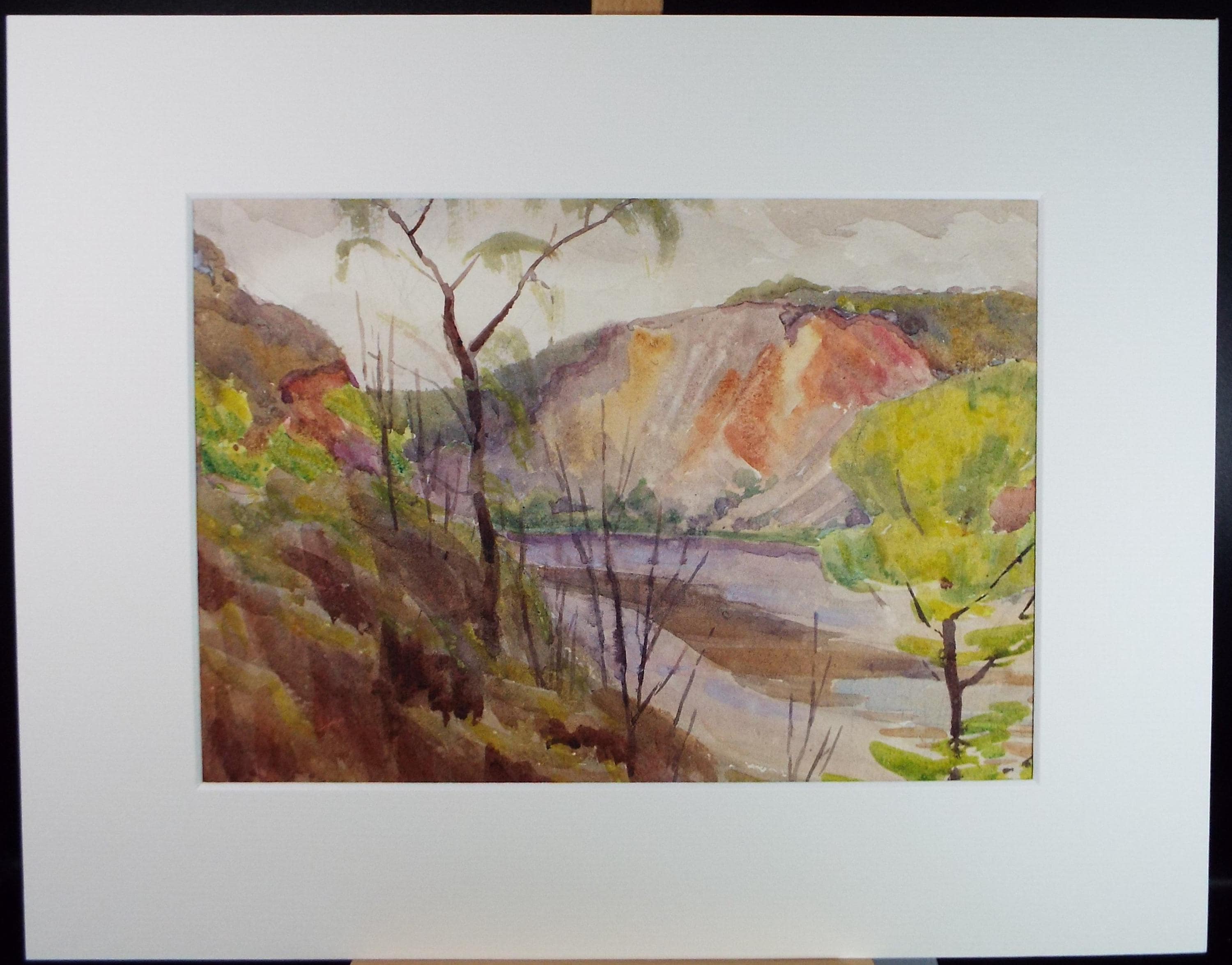 Original Watercolour, 'River through the Ravine', Circa 1920's, Artist Unknown