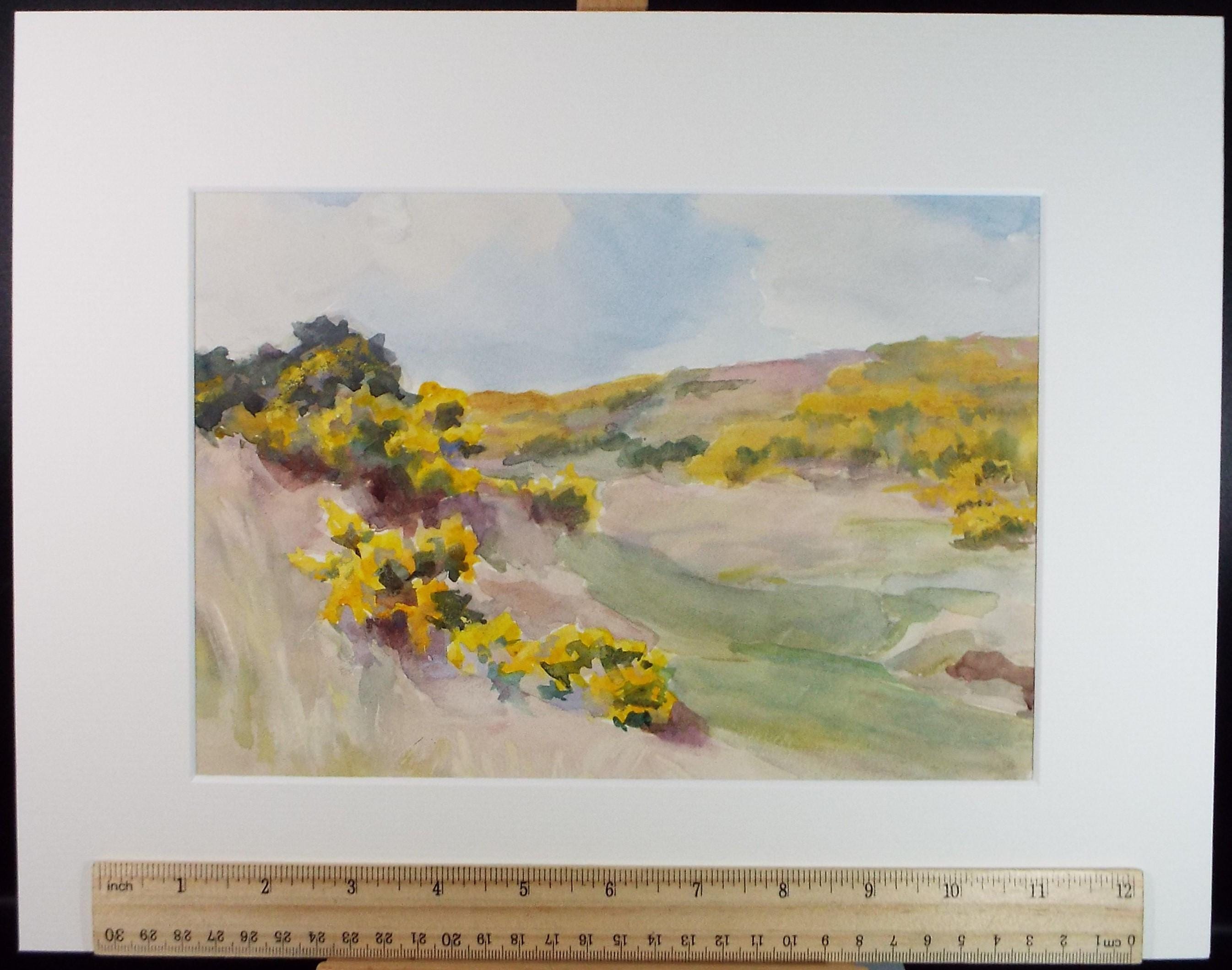 Original Watercolour, 'Gorse on the Common', Circa 1920's, Artist Unknown