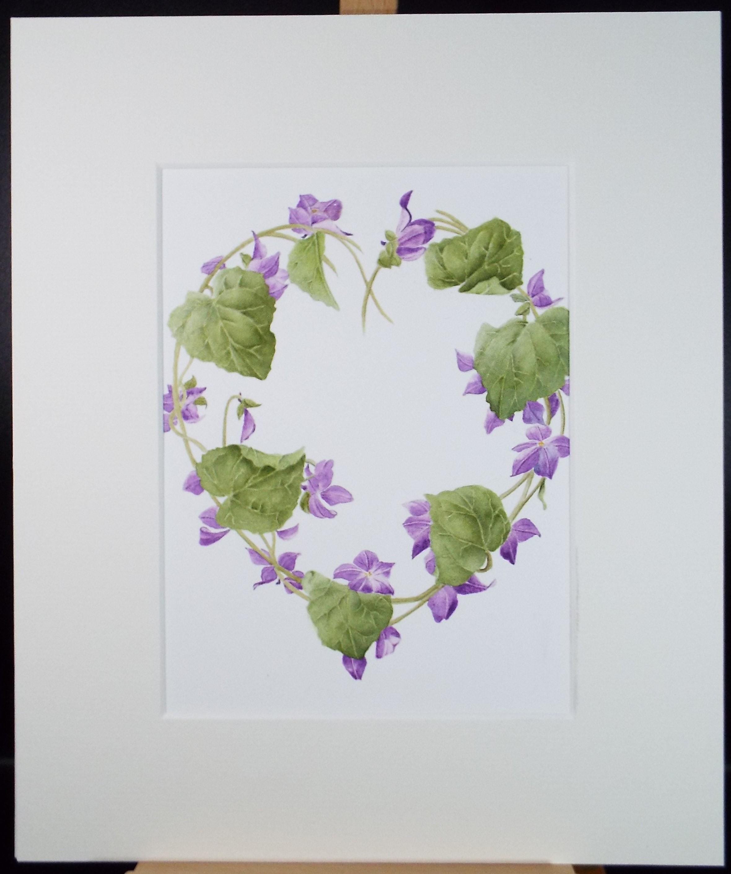 Original Watercolour, 'Periwinkle', Circa 1990's, Diane Bowley (20th Century, British)