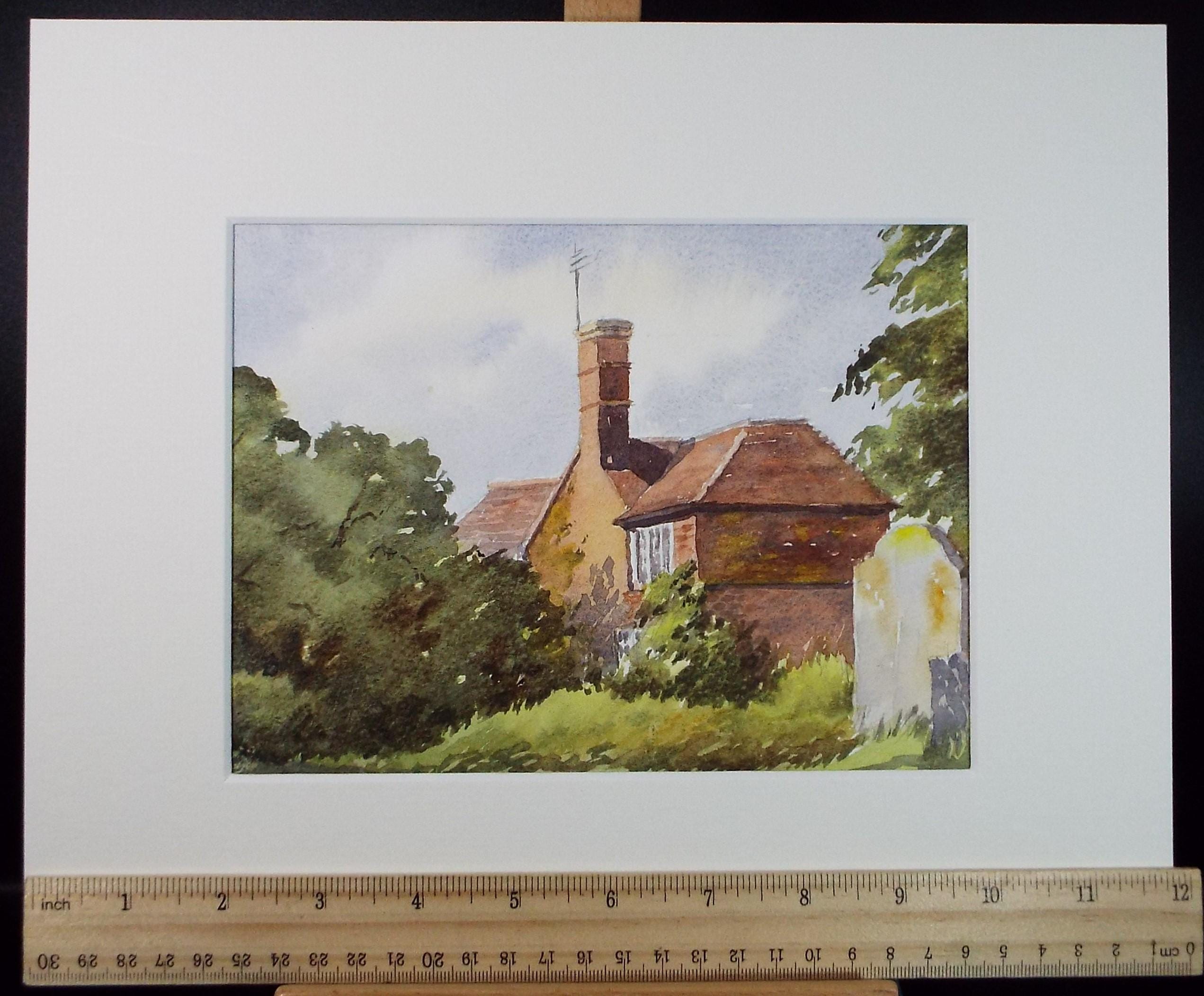 Original Watercolour , 'A Kentish Farmhouse', dated 1993, Artist Unknown