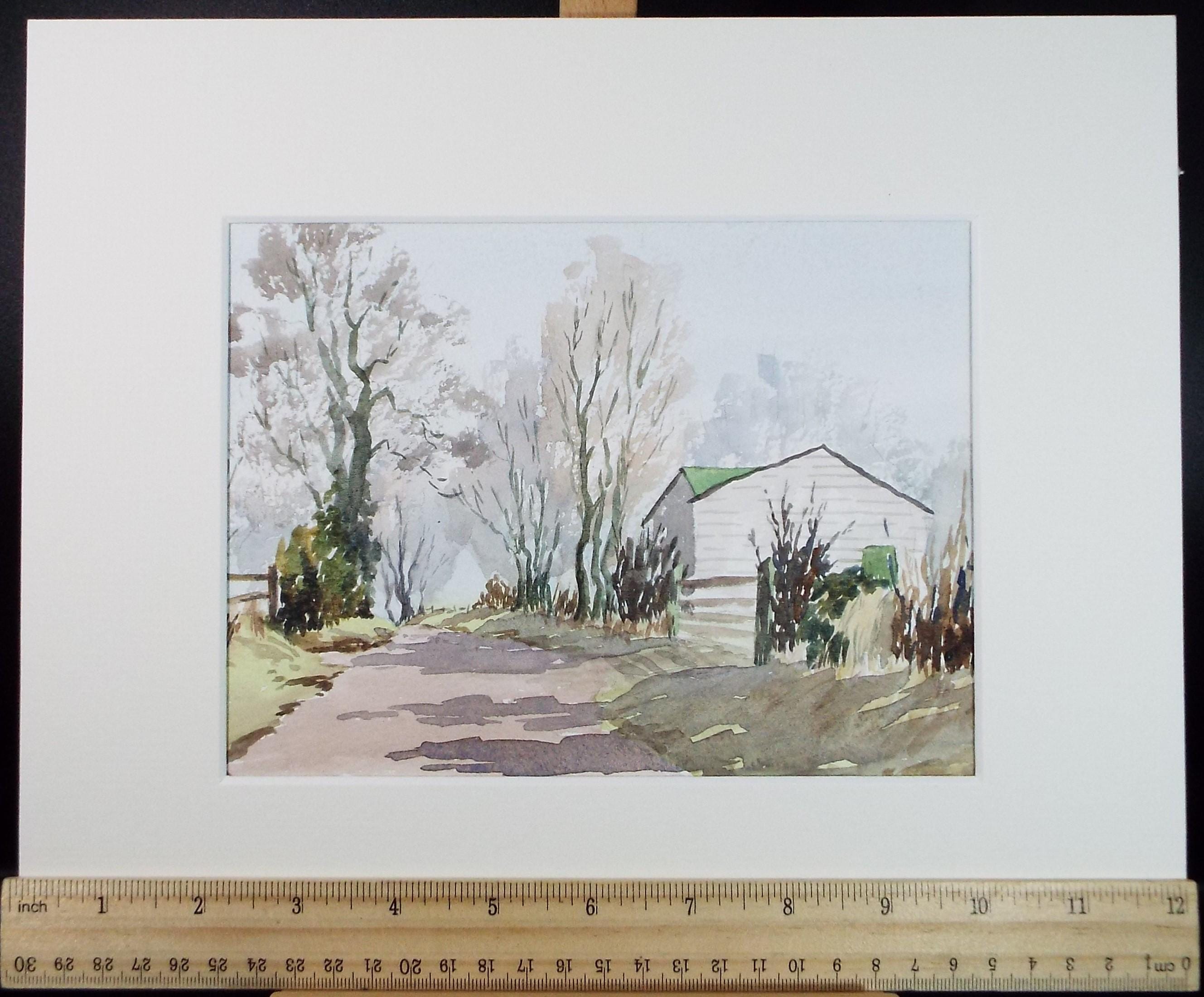 Original Watercolour on Paper, 'Fathing Street, Downe', Dated 1987, Artist Unknown
