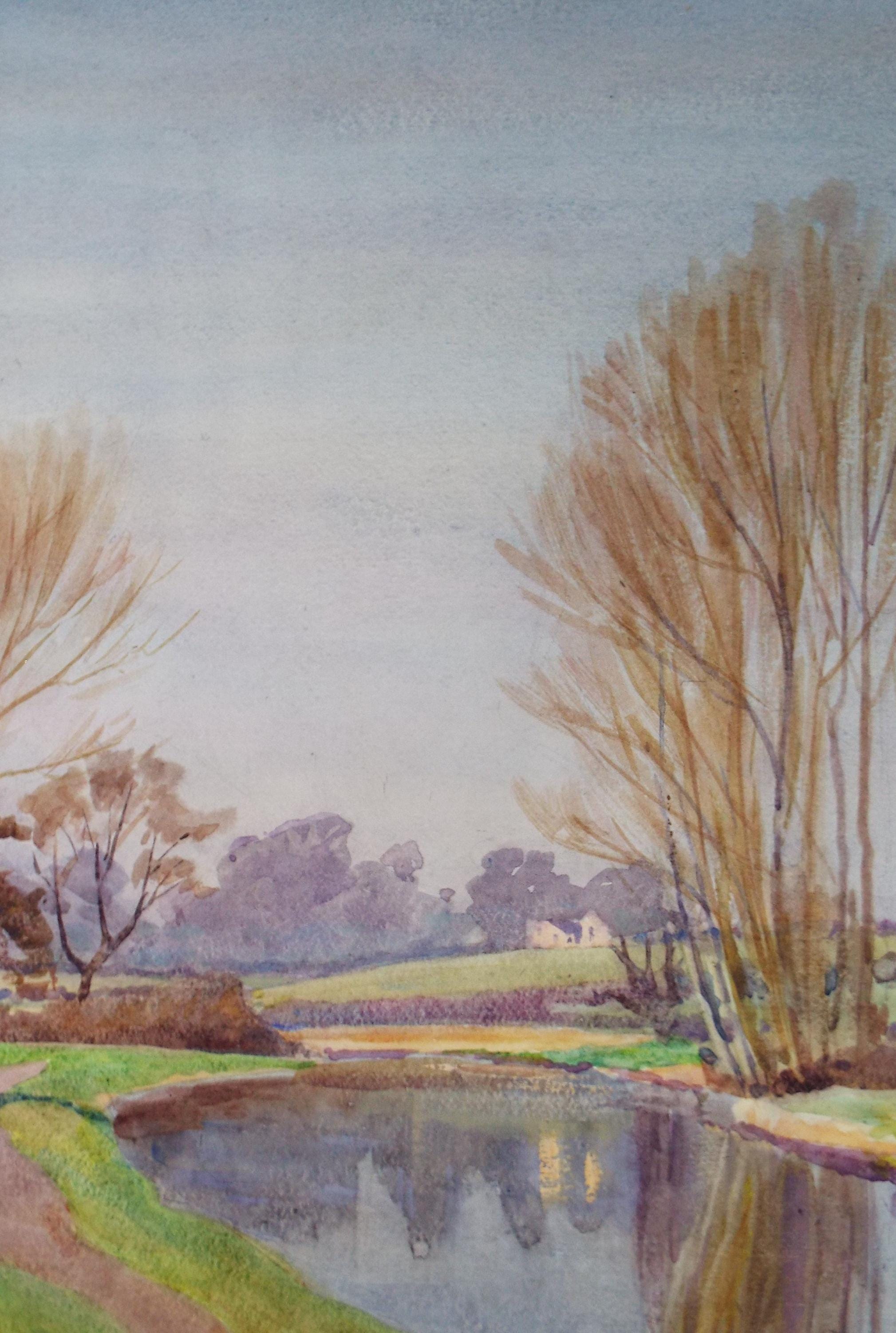 Original Watercolour, 'River Landscape', Circa 1920's, Artist Unknown