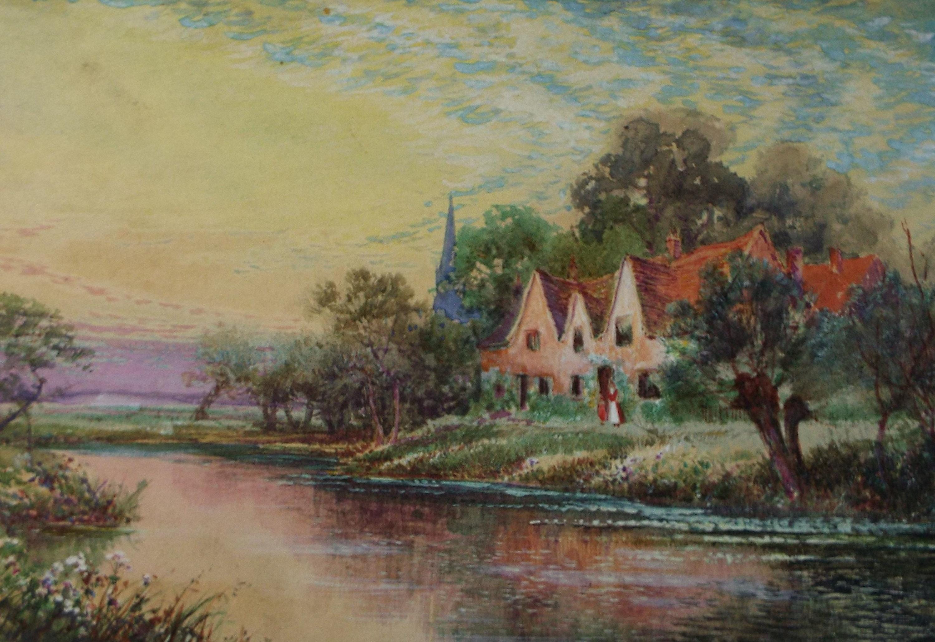 Original Watercolour, 'Eventide', Circa 1890,Artist Unknown