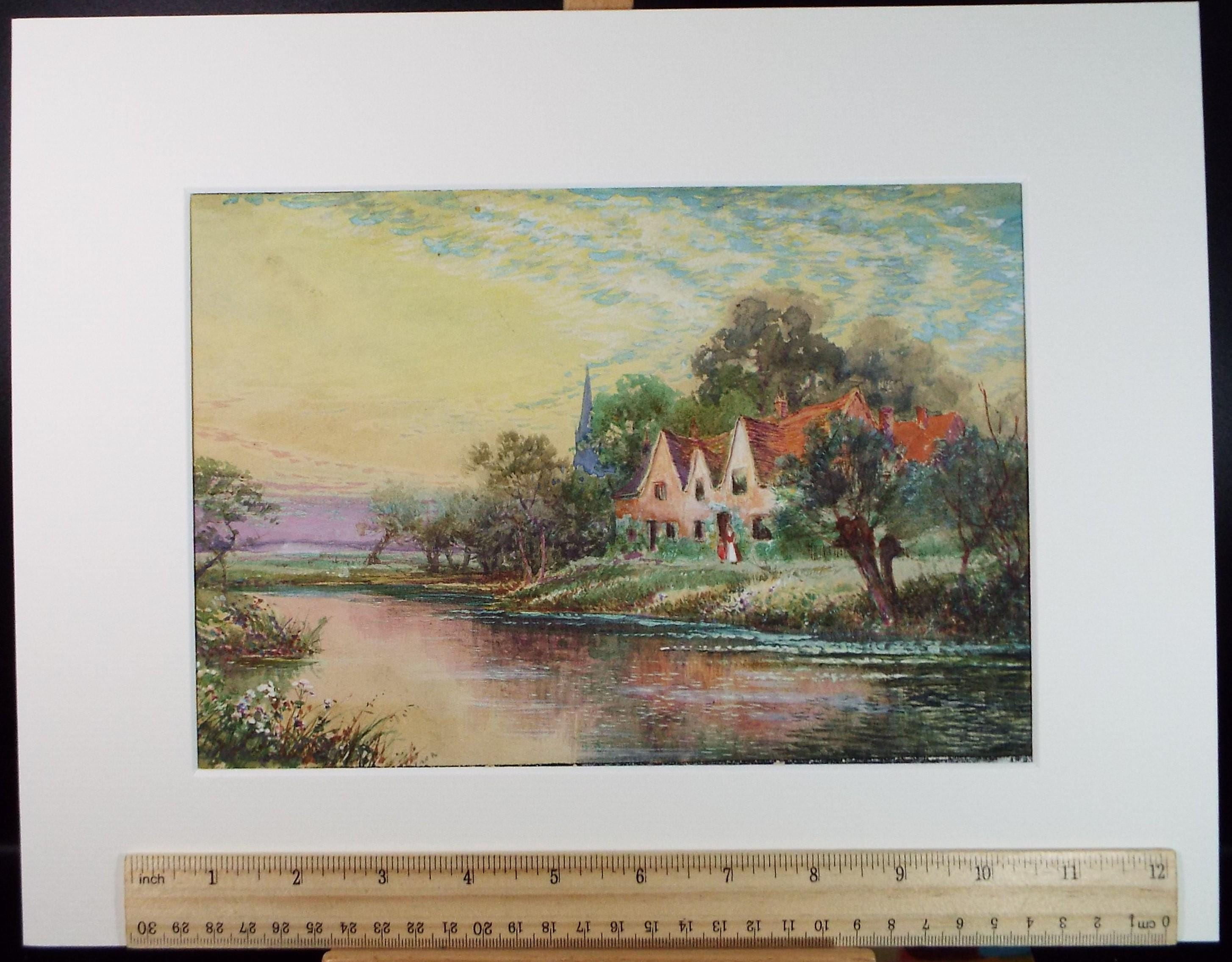 Original Watercolour, 'Eventide', Circa 1890,Artist Unknown