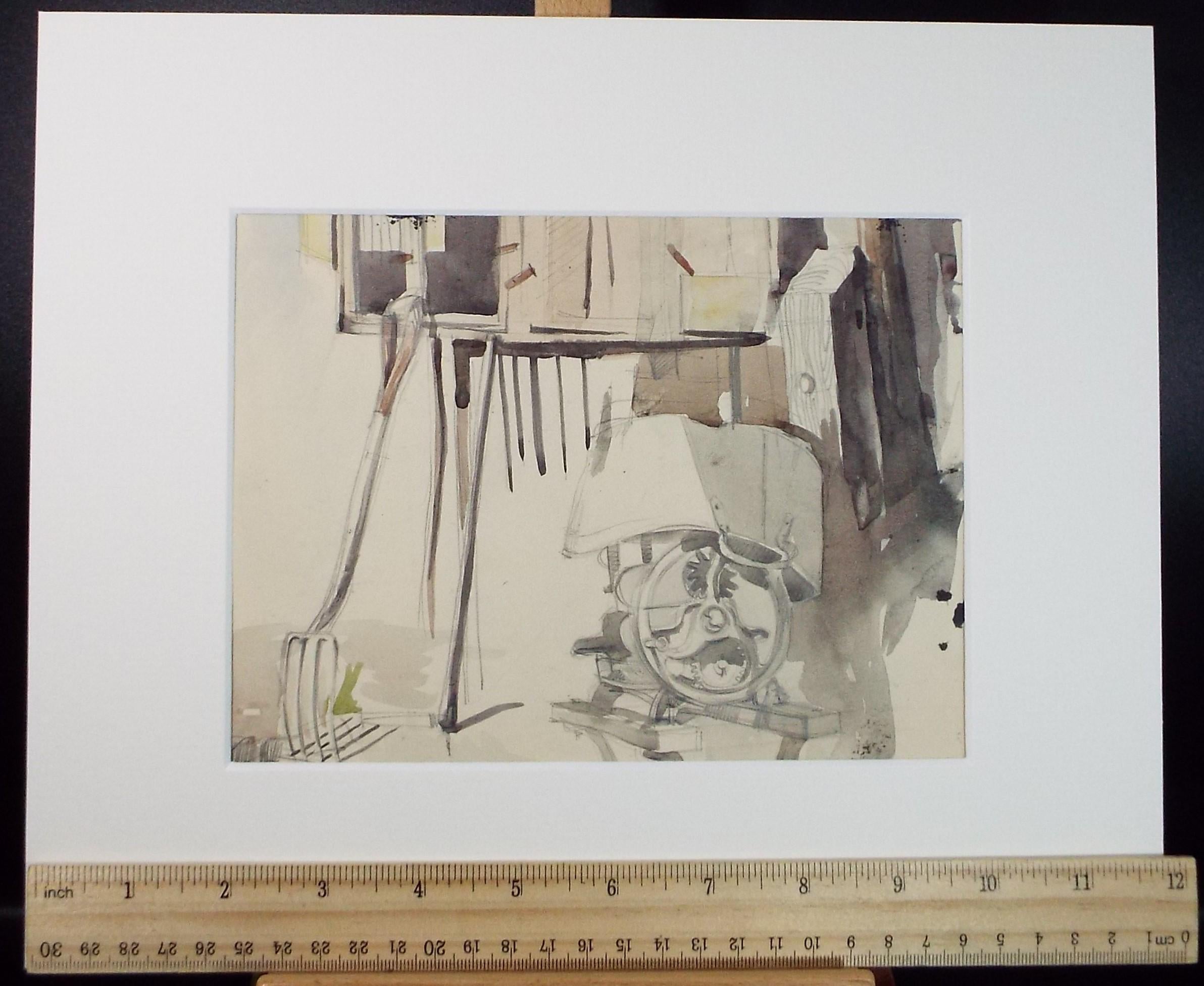 Original Watercolour, 'Tool Shed', Circa 1950's, Artist Unknown