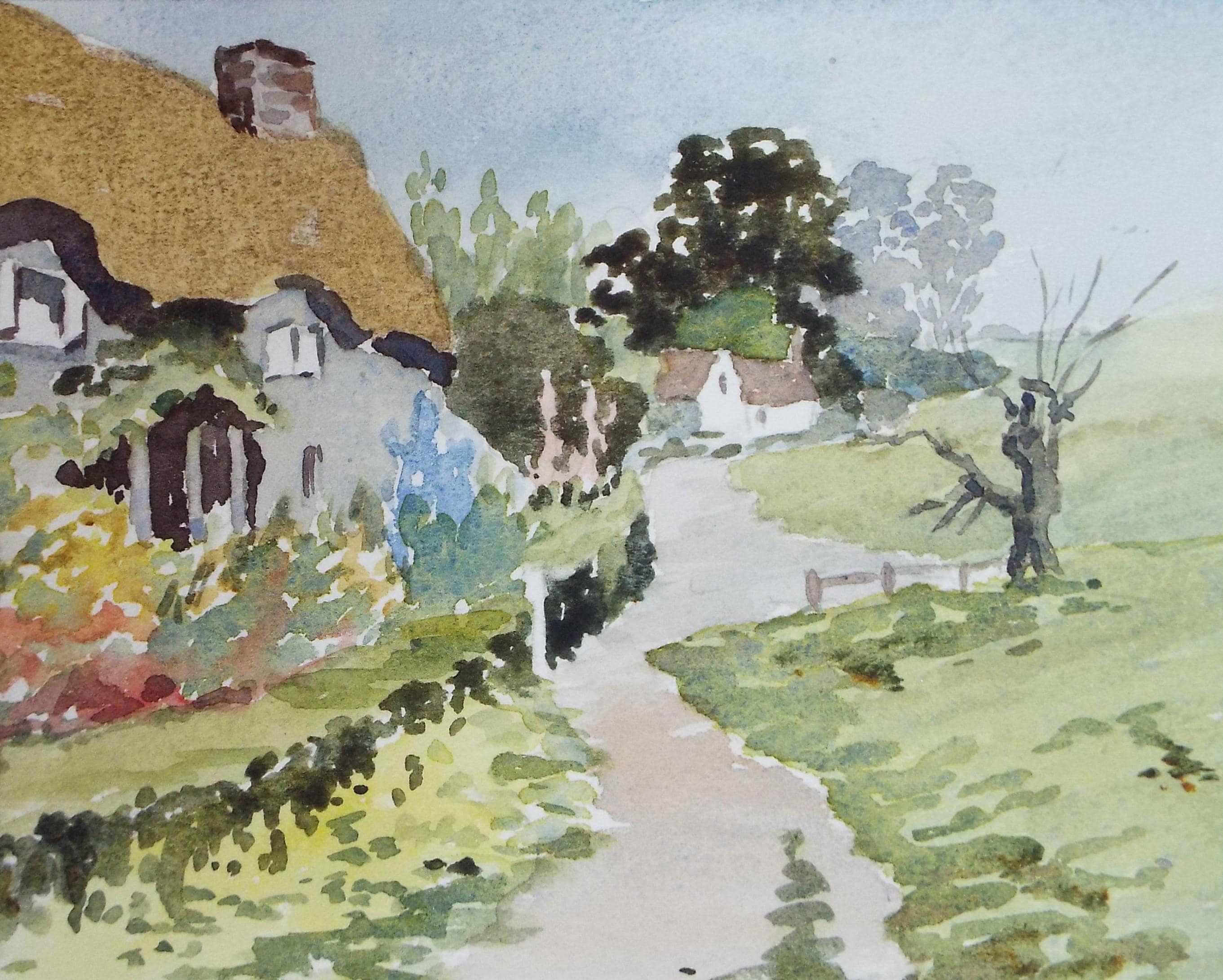 Original Watercolour, 'Country Cottage', Circa 1990's, Artist Unknown