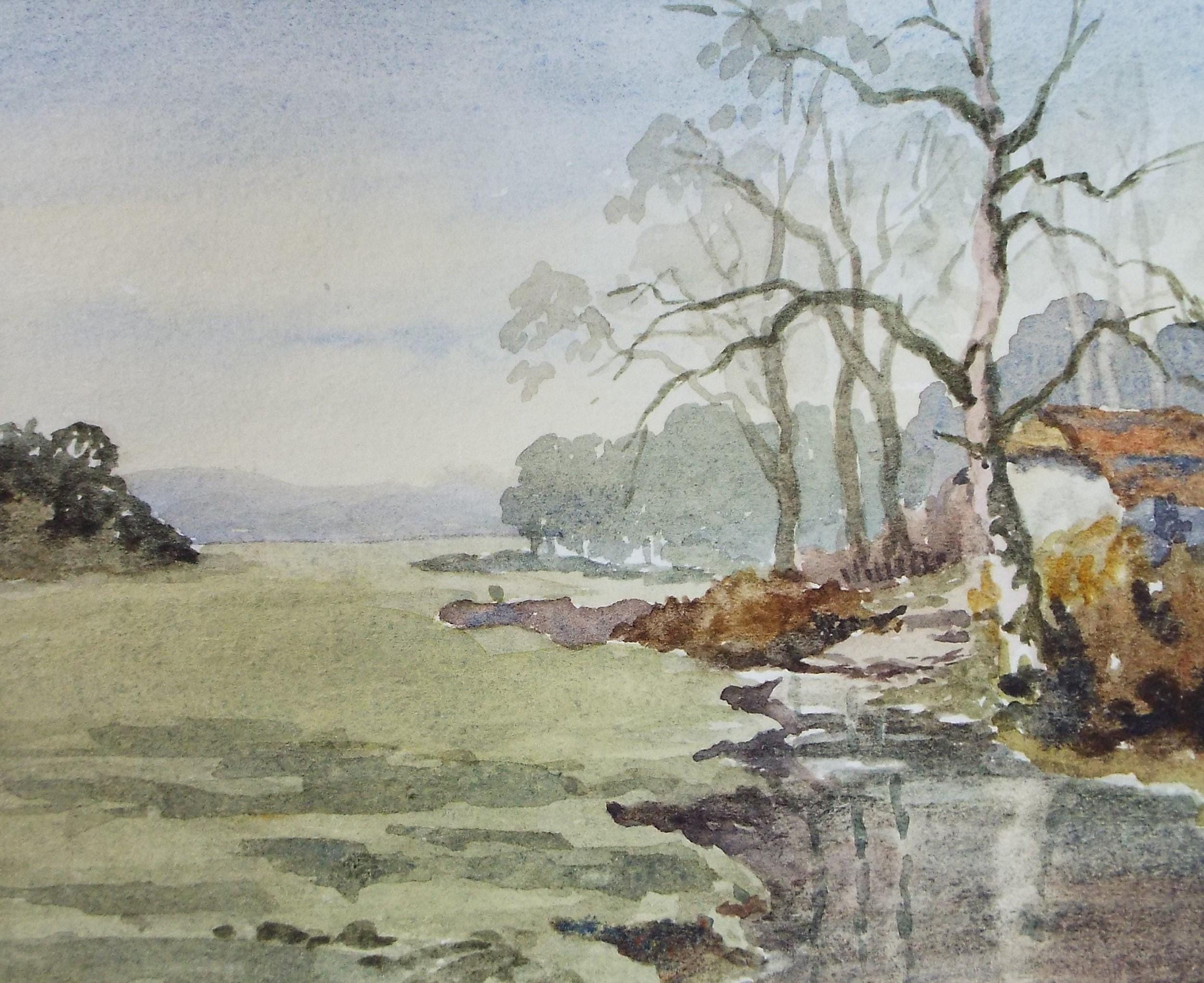 Original Watercolour 'River Landscape', Artist unknown, circa 1990's