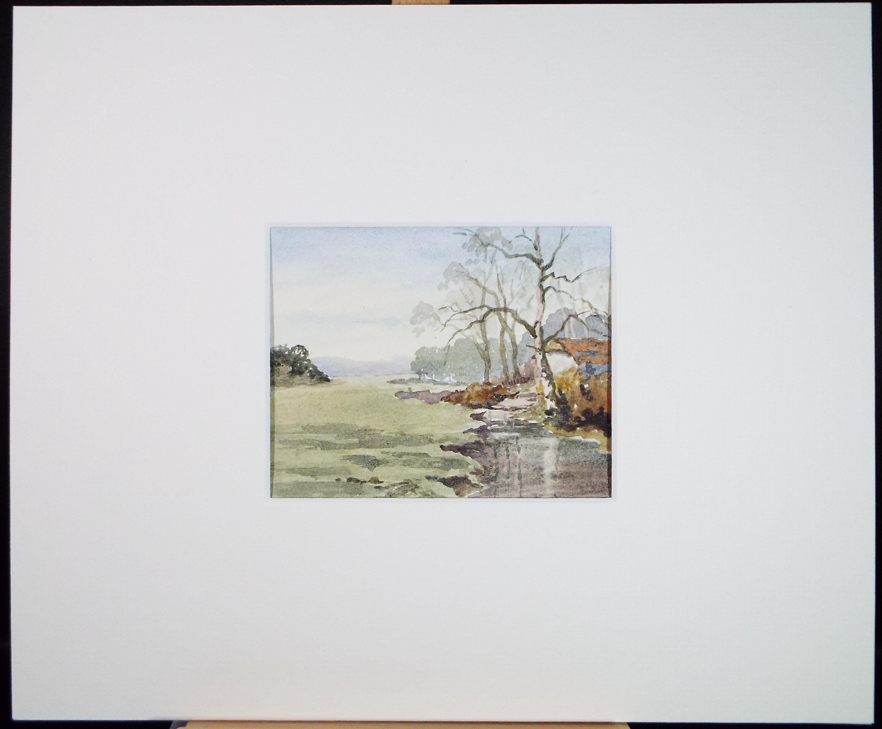 Original Watercolour 'River Landscape', Artist unknown, circa 1990's