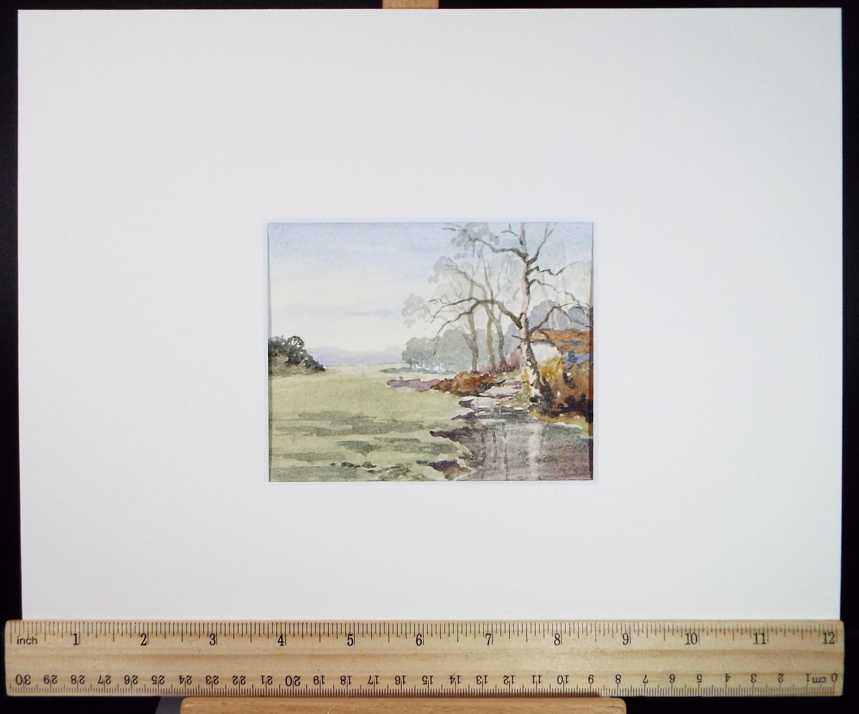 Original Watercolour 'River Landscape', Artist unknown, circa 1990's