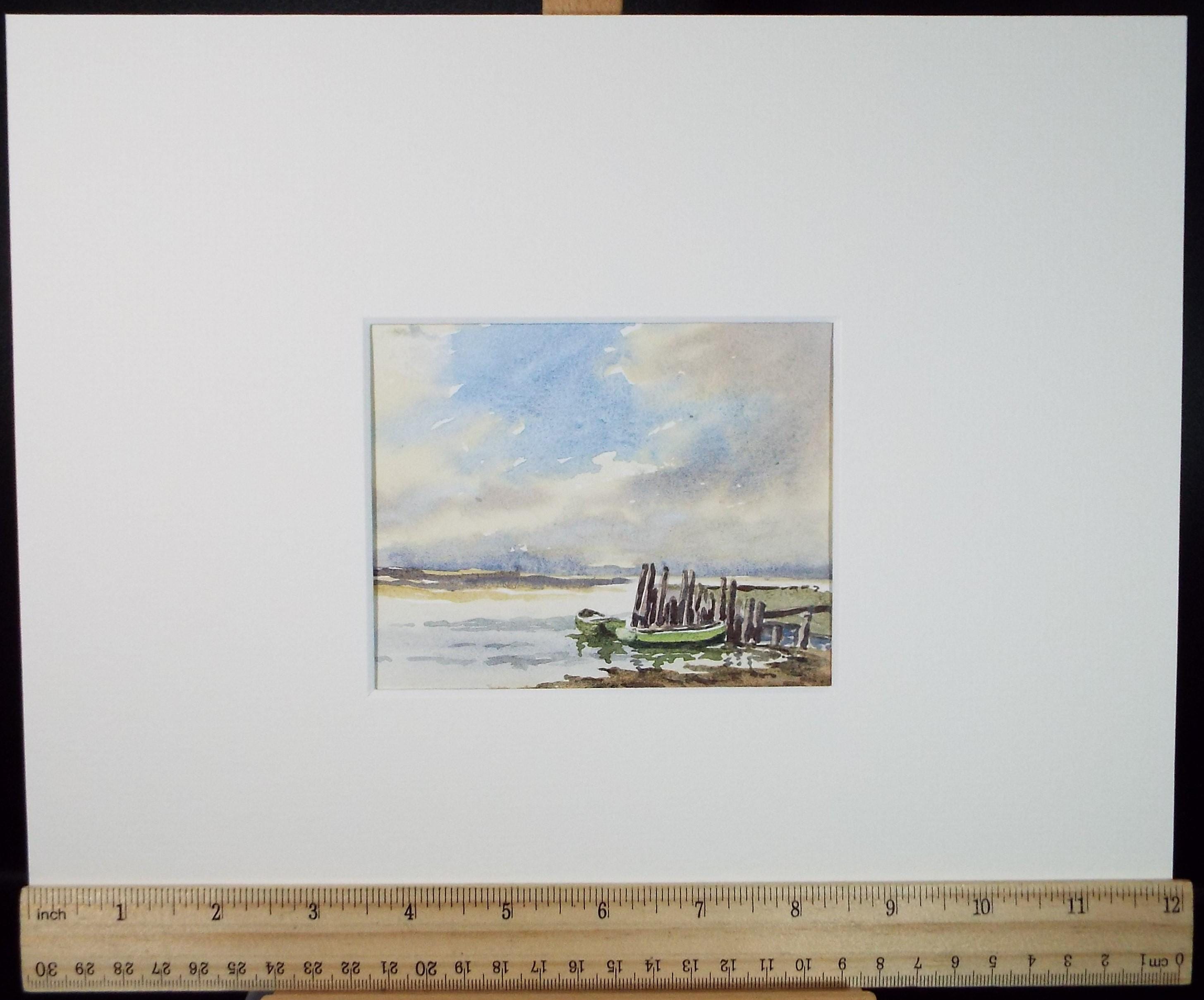 Original Watercolour, 'Wooden Groynes', Circa 1990, Artist Unknown