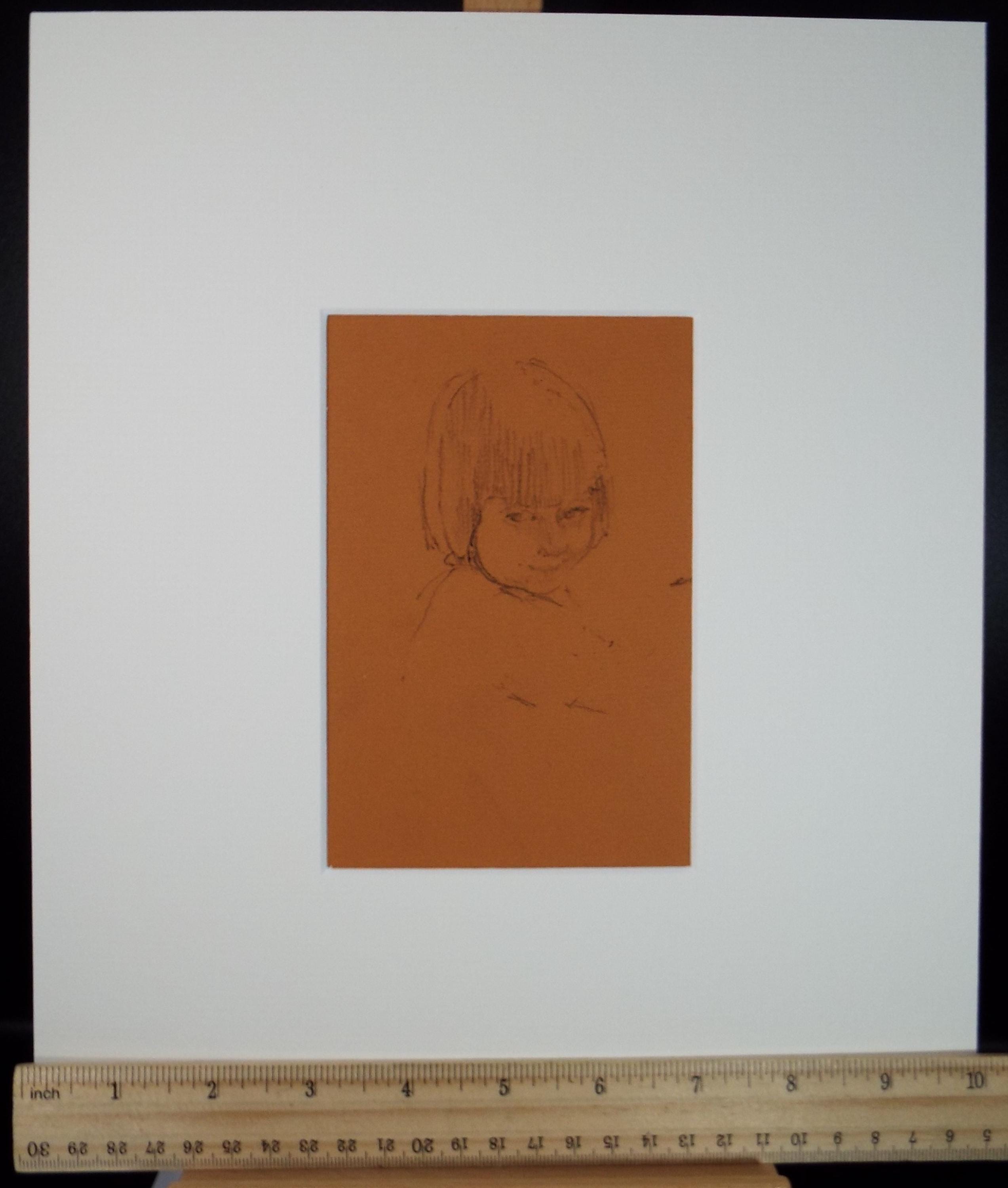 Original Pencil Drawing,'Portrait of a Girl', circa 1950, Mariota Bosanquet (1923-2022)