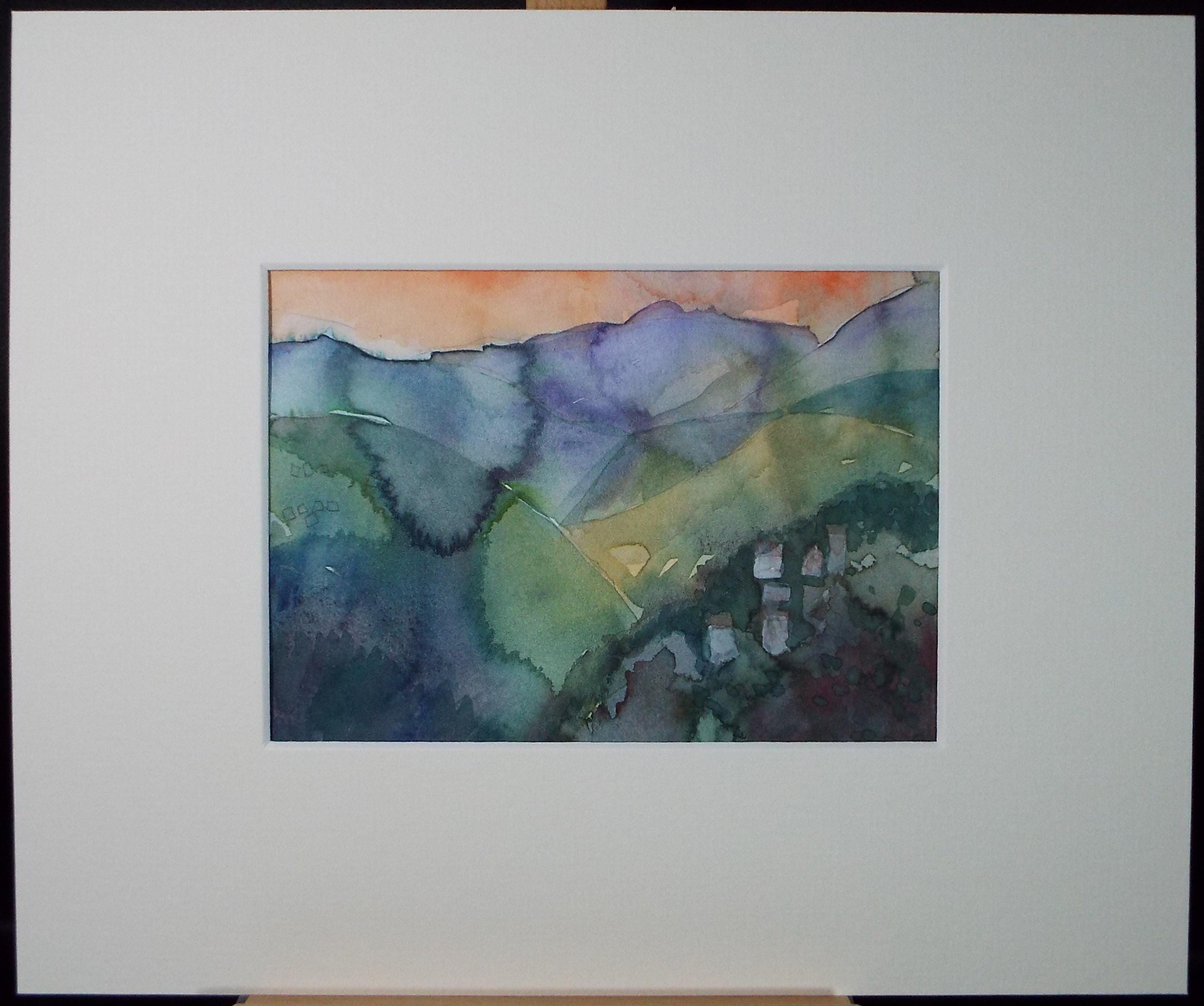 Original Watercolour, 'Impressionist Landscape', Artist Unknown, circa 1990's