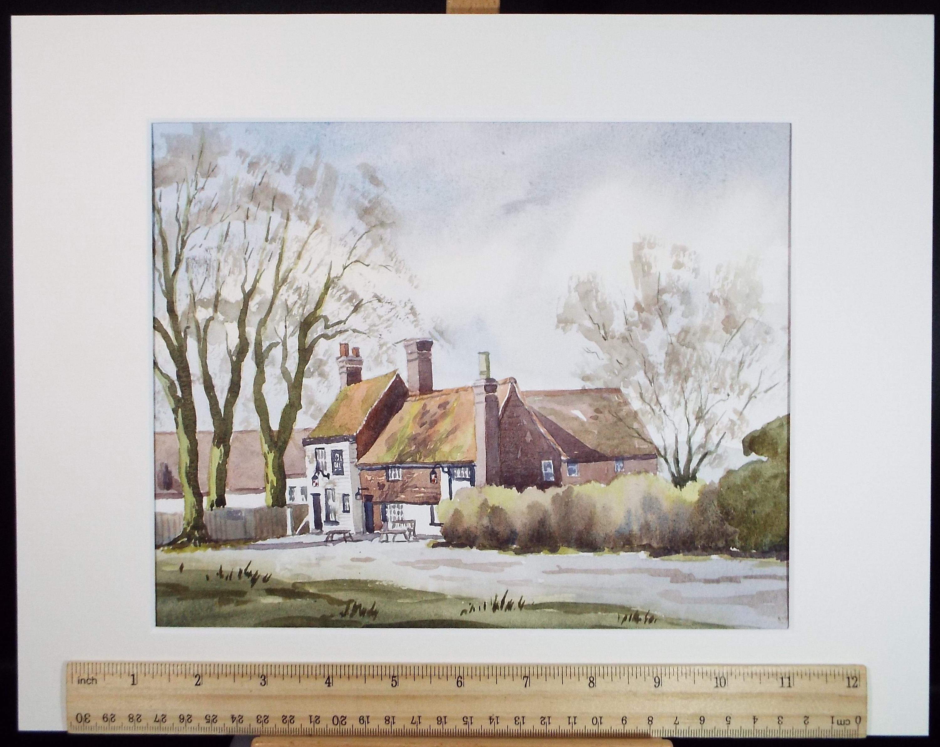 Original Watercolour, 'Country Pub', Circa 1980's, Artist Unknown