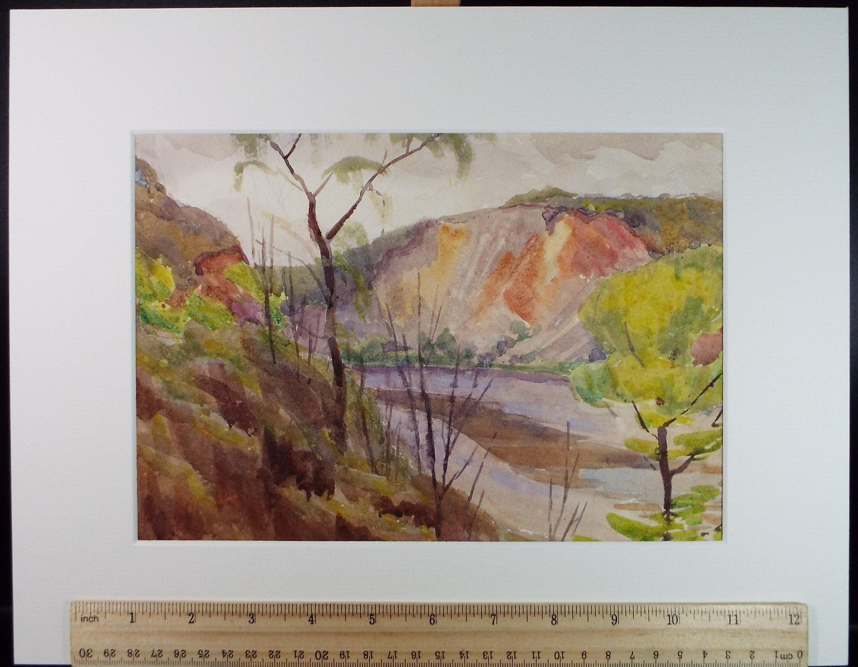 Original Watercolour, 'River through the Ravine', Circa 1920's, Artist Unknown