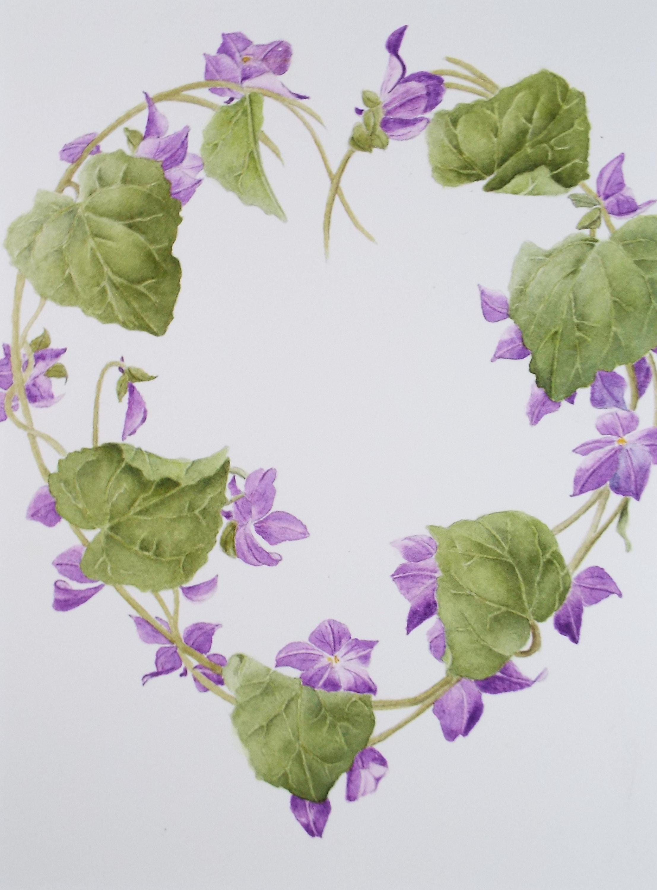 Original Watercolour, 'Periwinkle', Circa 1990's, Diane Bowley (20th Century, British)