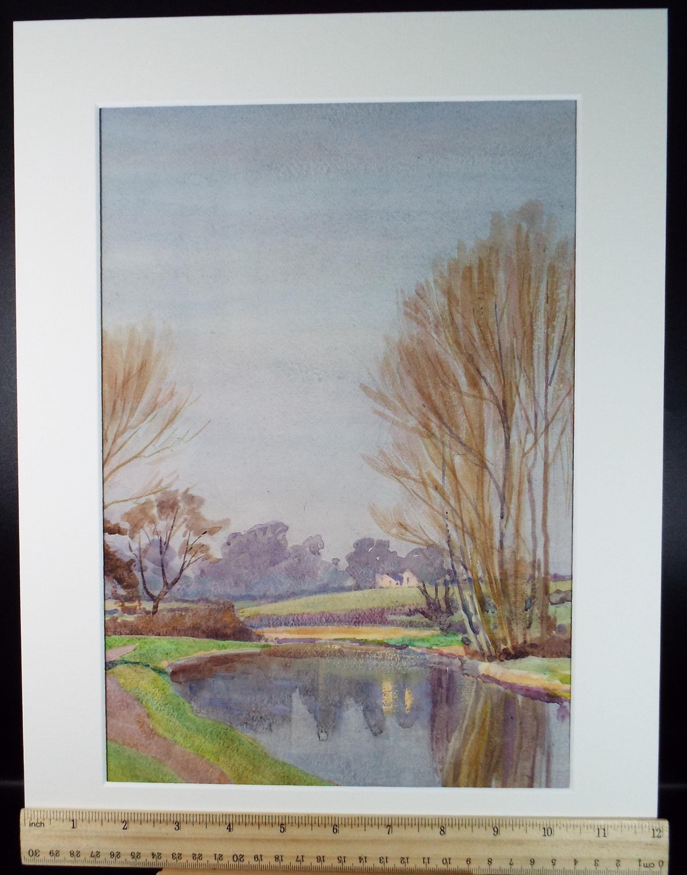 Original Watercolour, 'River Landscape', Circa 1920's, Artist Unknown
