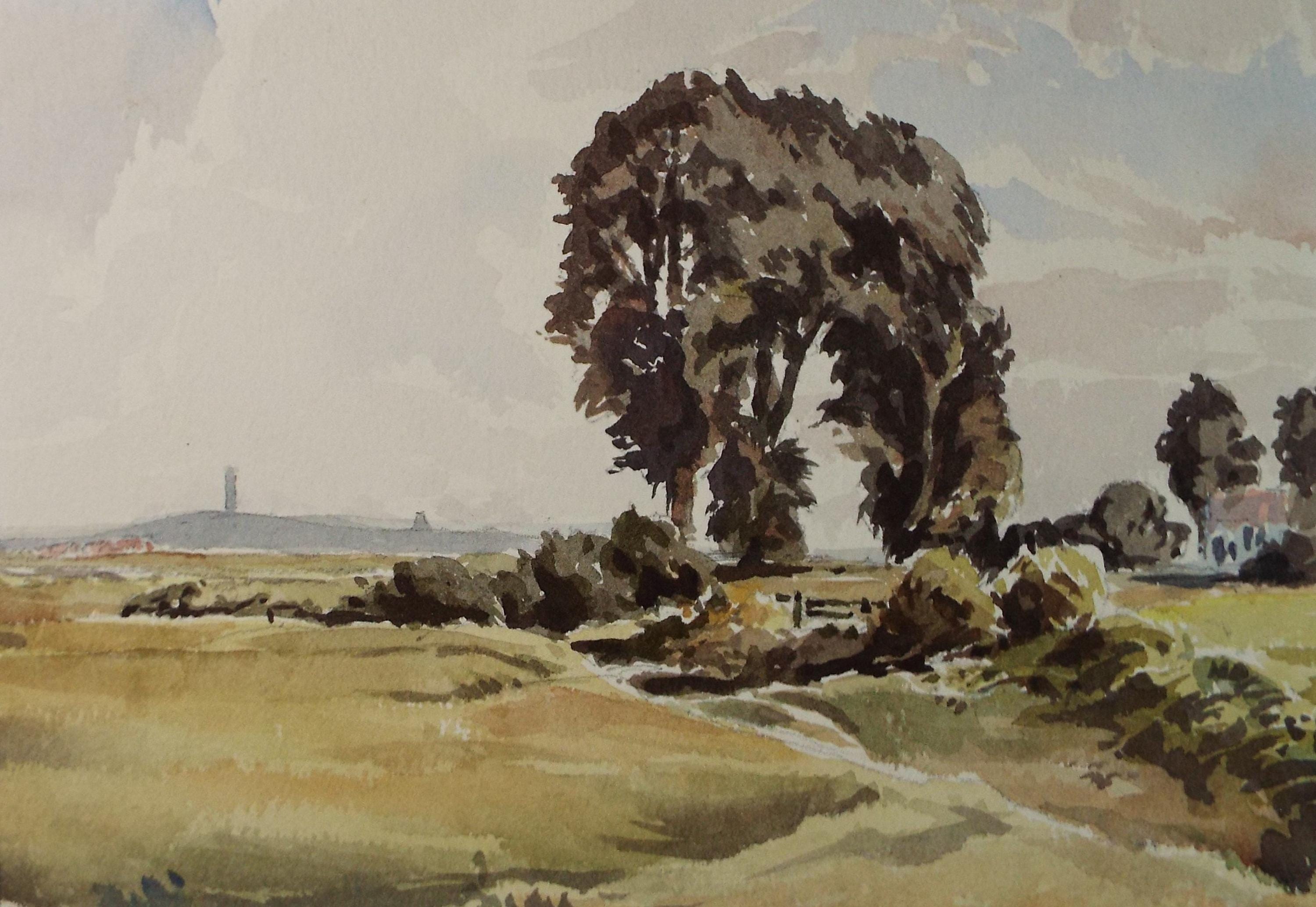 Original Watercolour, 'Autumn Landscape', Circa 1920's, Artist Unknown