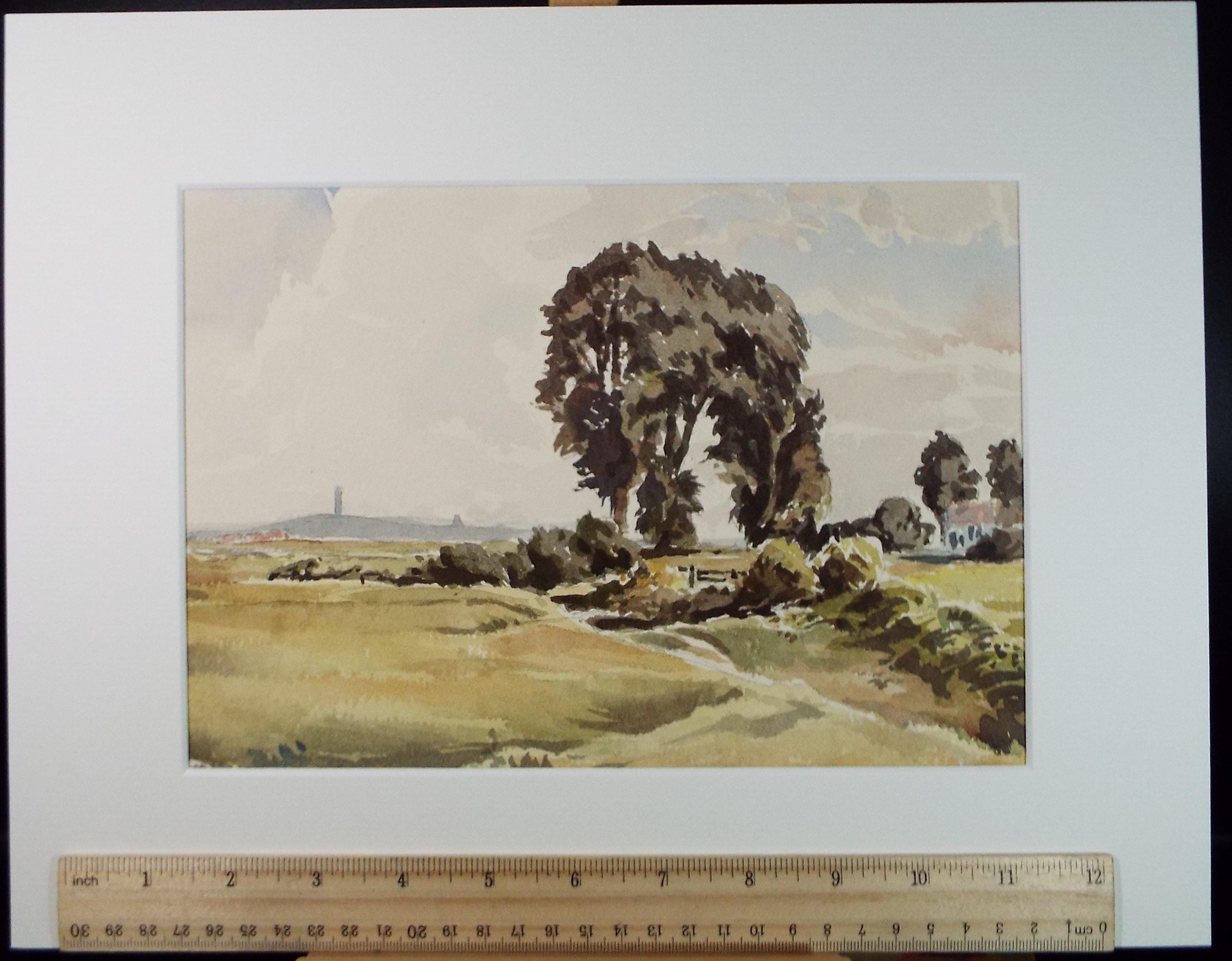 Original Watercolour, 'Autumn Landscape', Circa 1920's, Artist Unknown