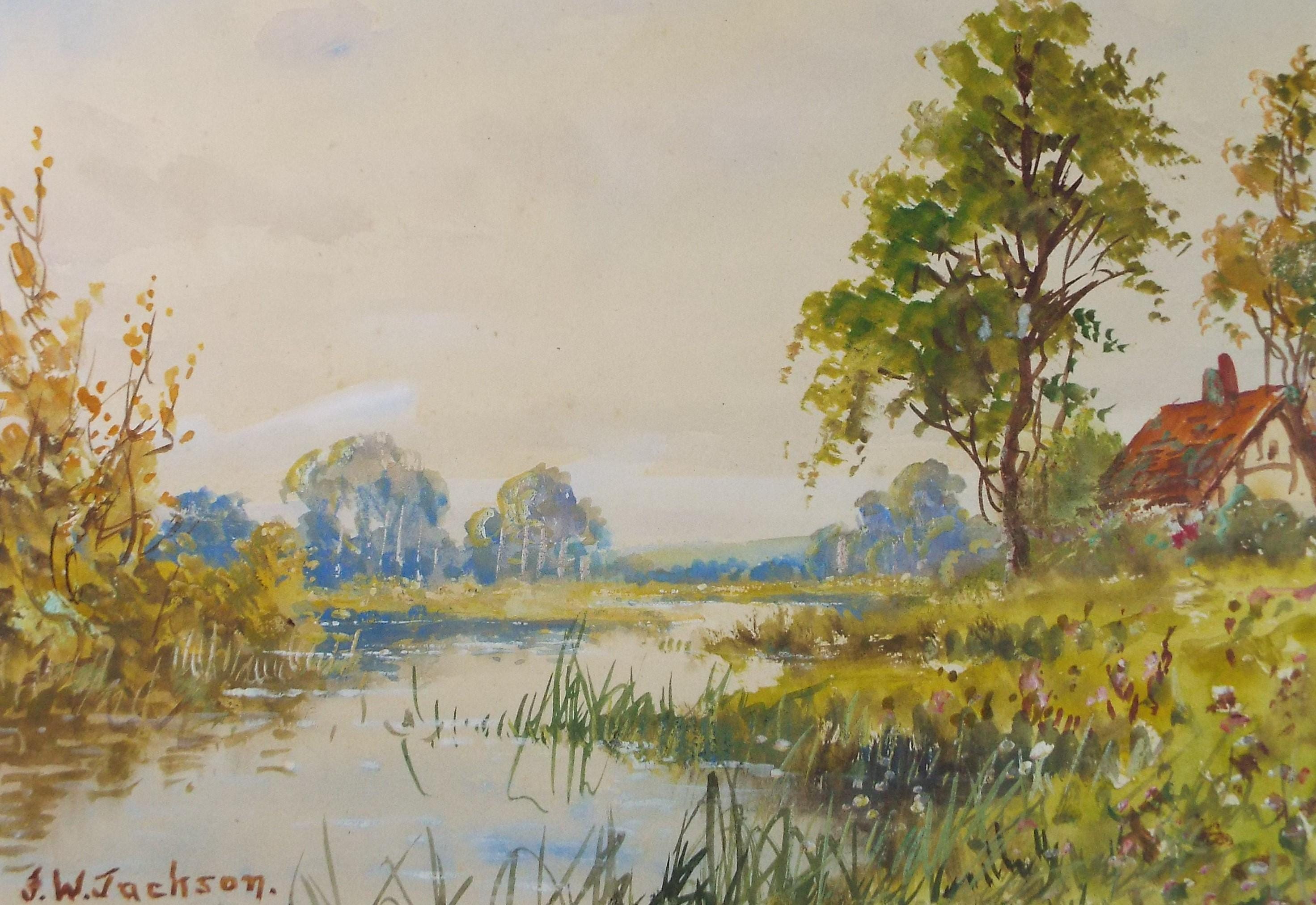 Original Watercolour, 'Cottage by the River', Dated 1912, L Totherick