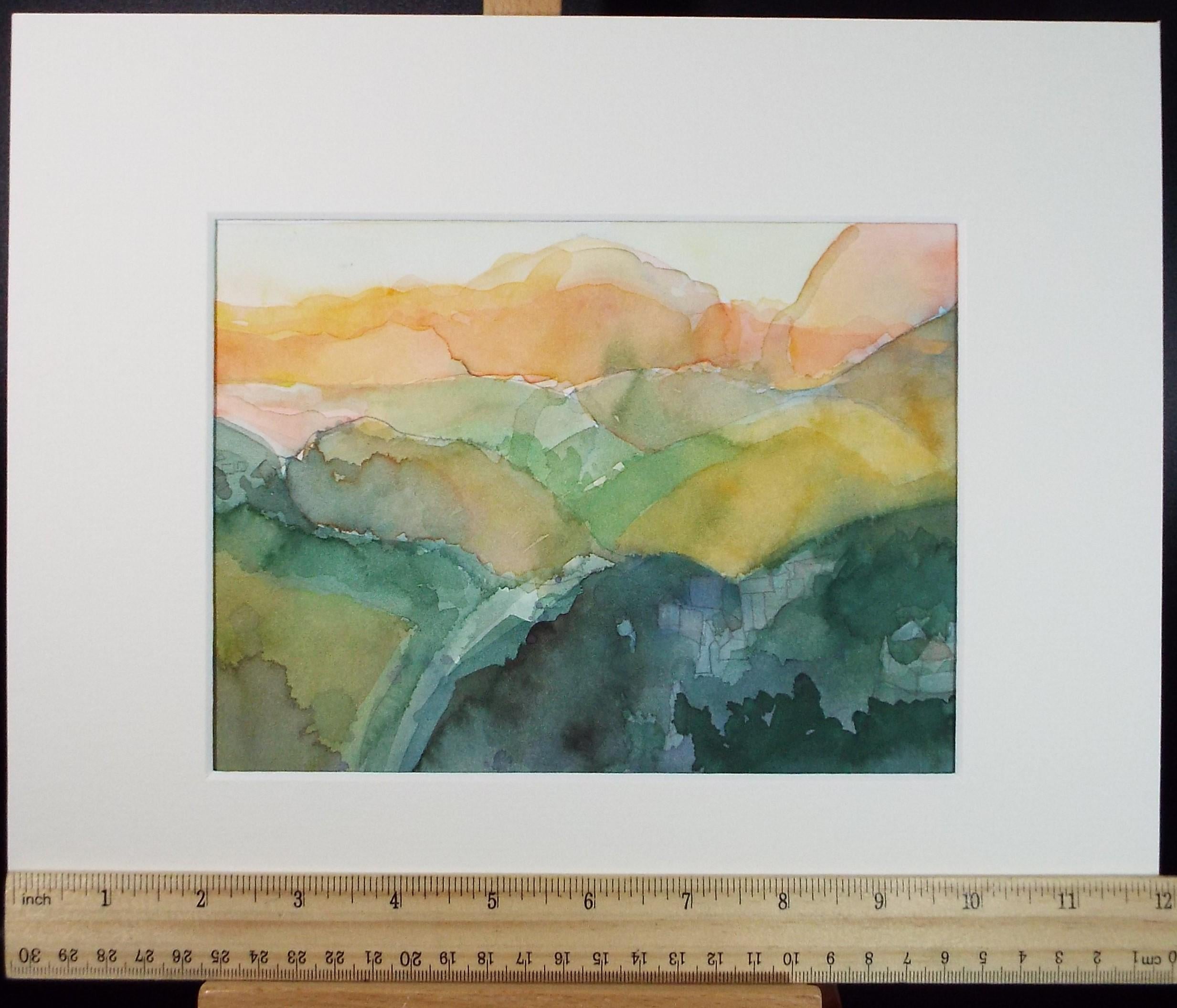 Original Watercolour on Paper, 'Impressionist Landscape', Artist Unknown, Circa 1990's