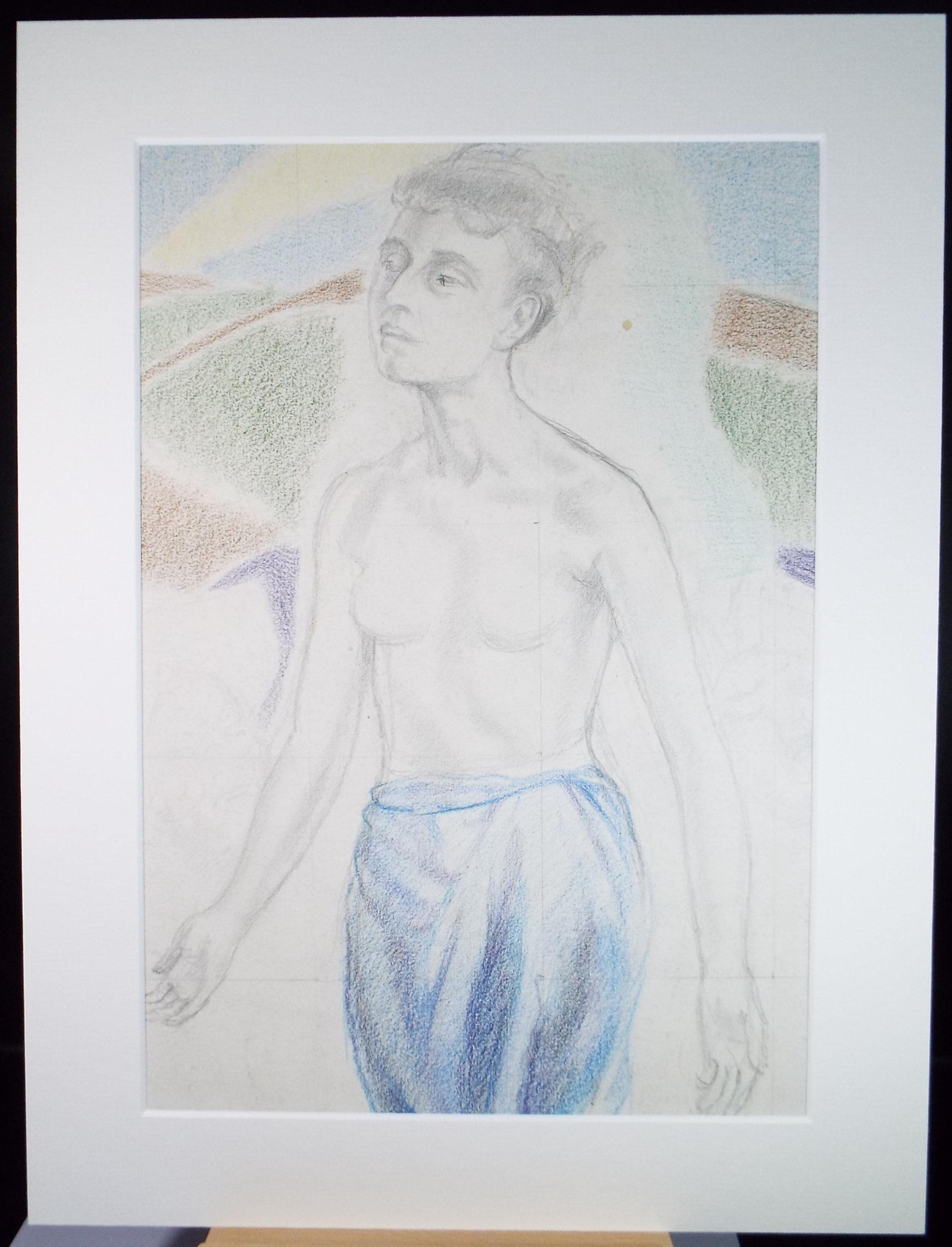 Original Pastel drawing, 'Standing Figure', James Wood (1889-1975), Circa 1950's