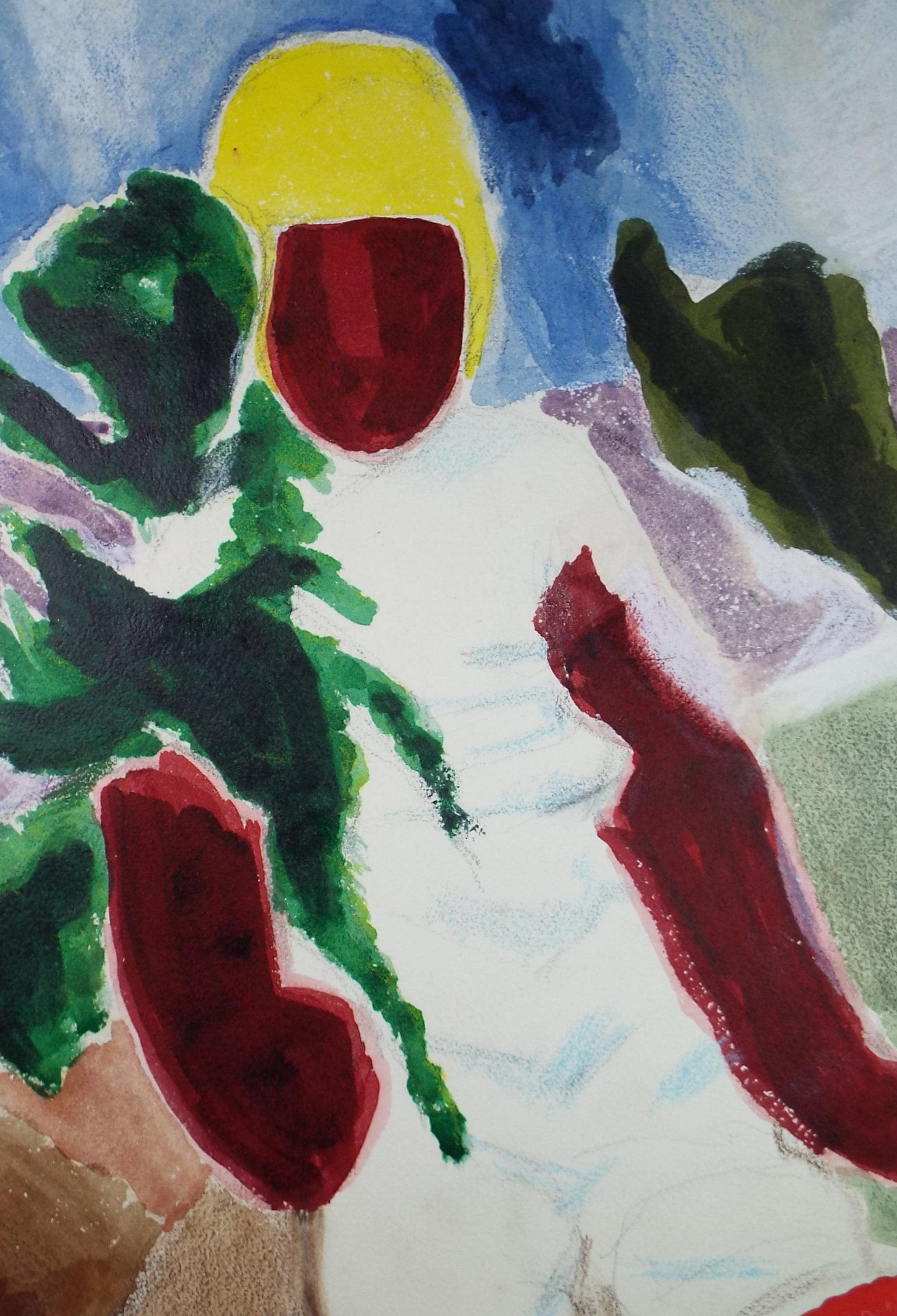 Original Gouache & Pastel ,'Seated Figure', James Wood (1889-1975), 1950's