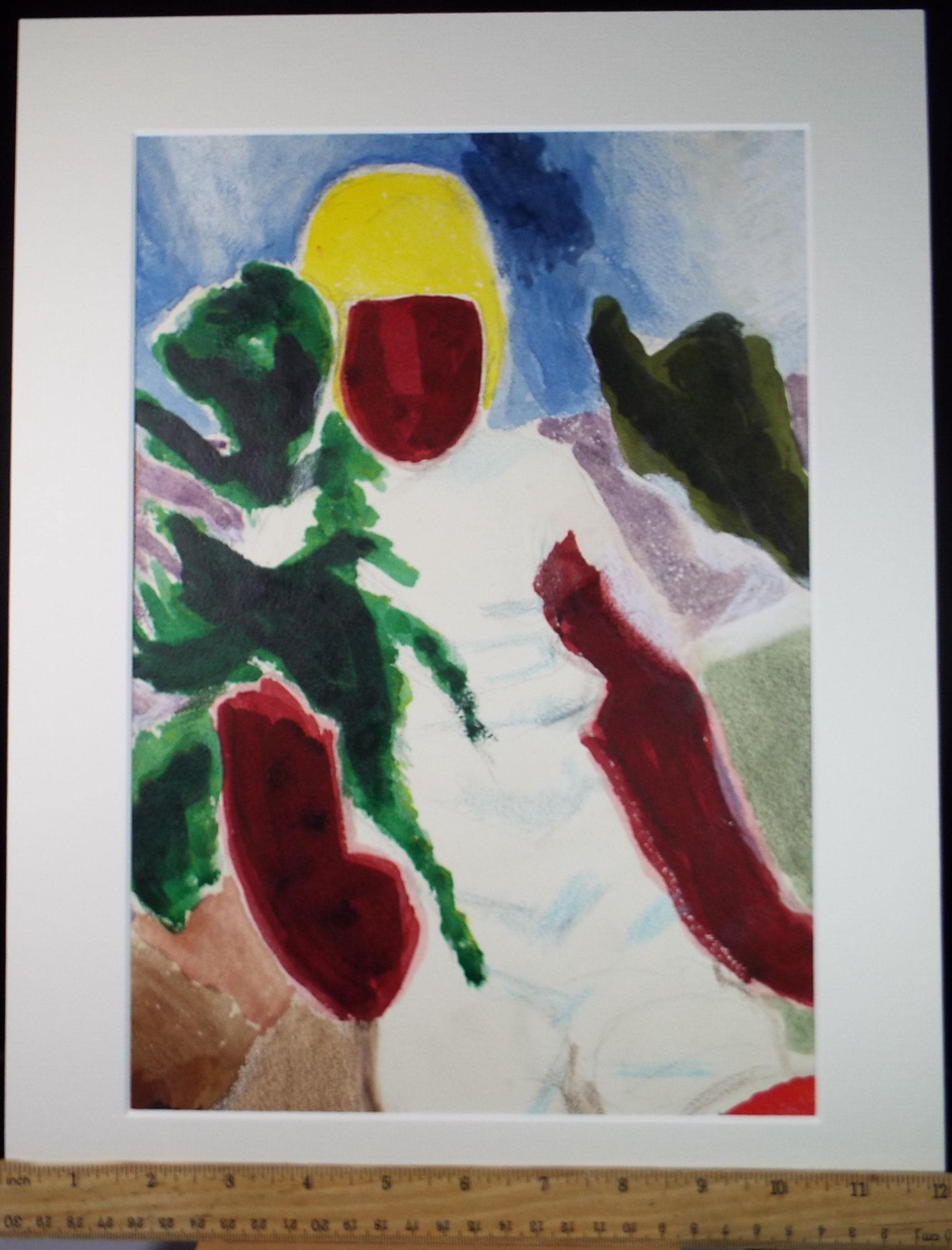 Original Gouache & Pastel ,'Seated Figure', James Wood (1889-1975), 1950's