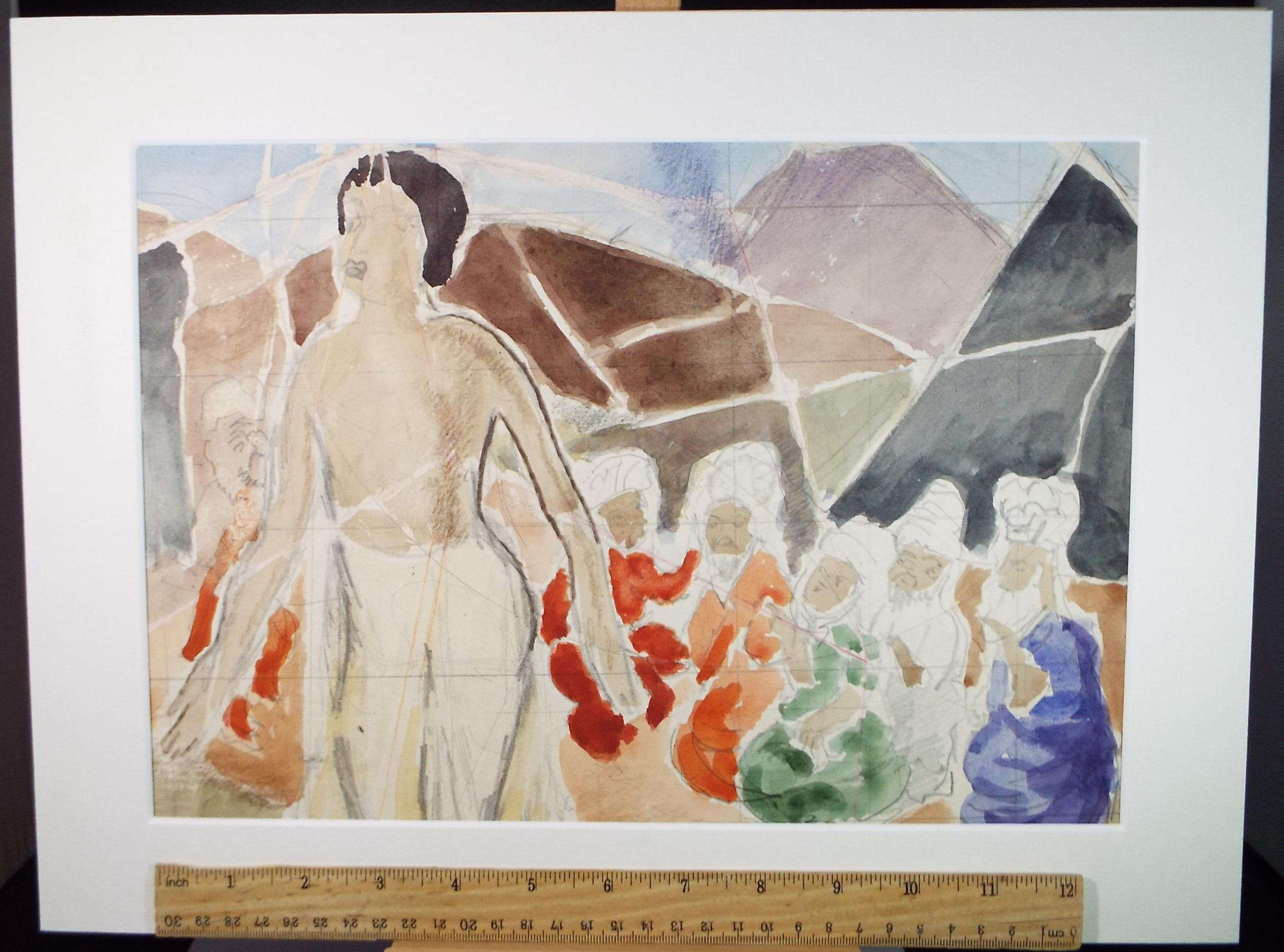 Original Gouache & Pastel ,'Persian Figures', James Wood (1889-1975), 1950's