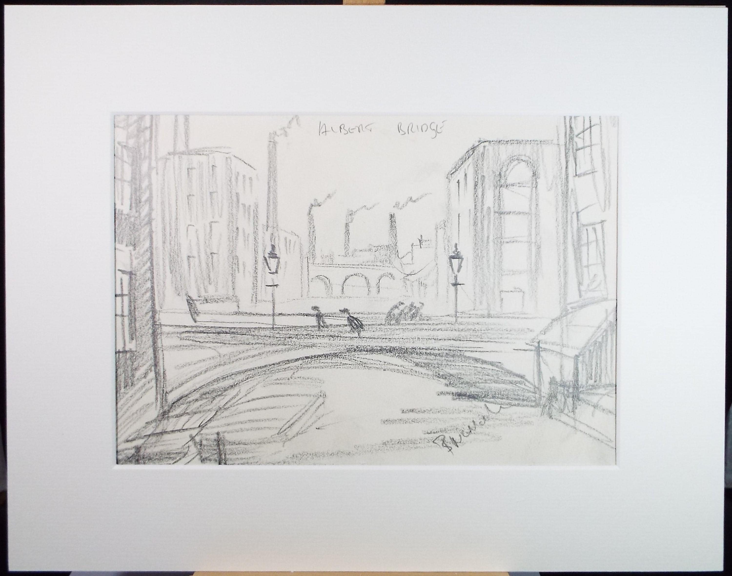 Original Pencil Drawing, 'Albert Bridge, Salford', Bernard McMullen (British, 1952-2015), Circa 1990's