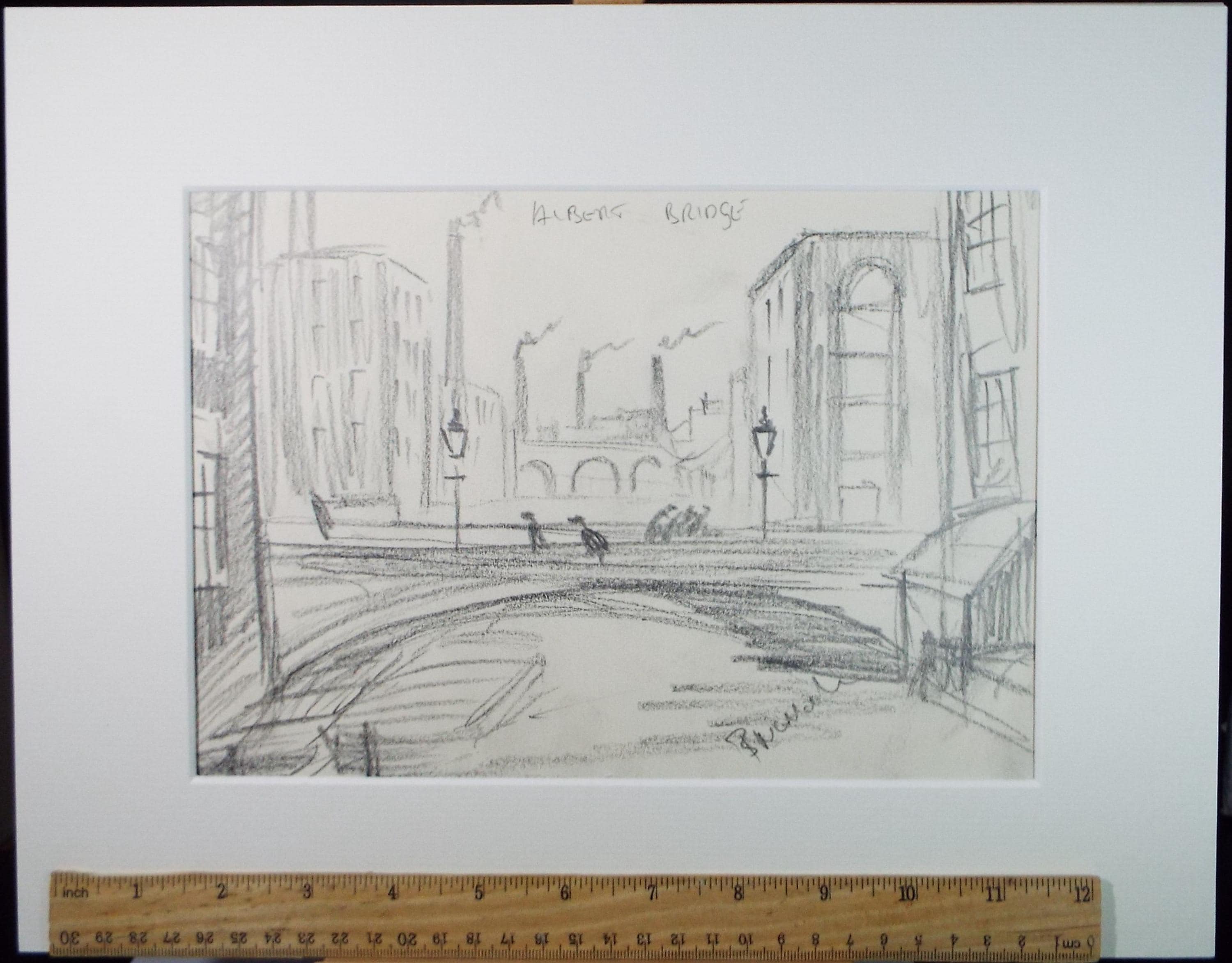Original Pencil Drawing, 'Albert Bridge, Salford', Bernard McMullen (British, 1952-2015), Circa 1990's