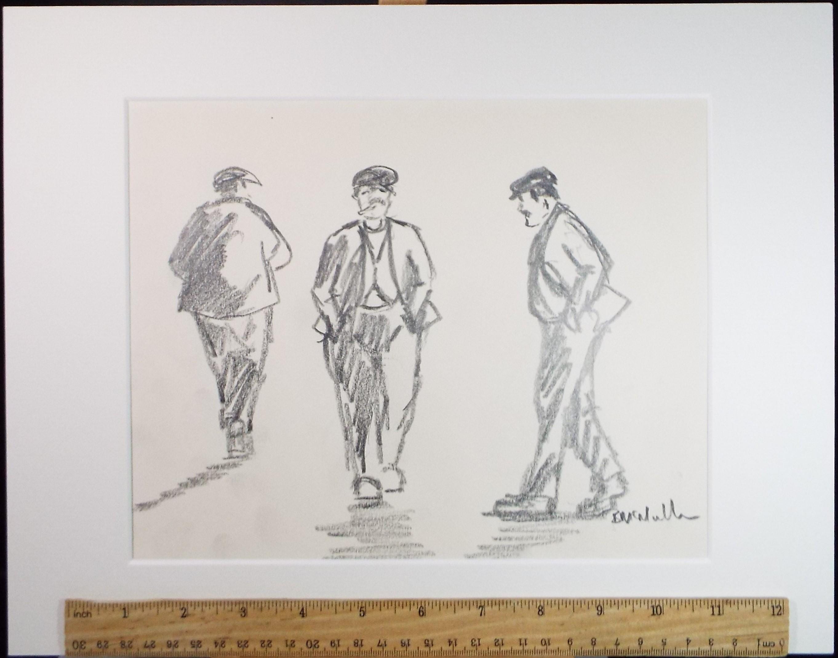 Original Pencil Drawing, 'Figure Studies', Bernard McMullen (British, 1952-2015), Circa 1990's