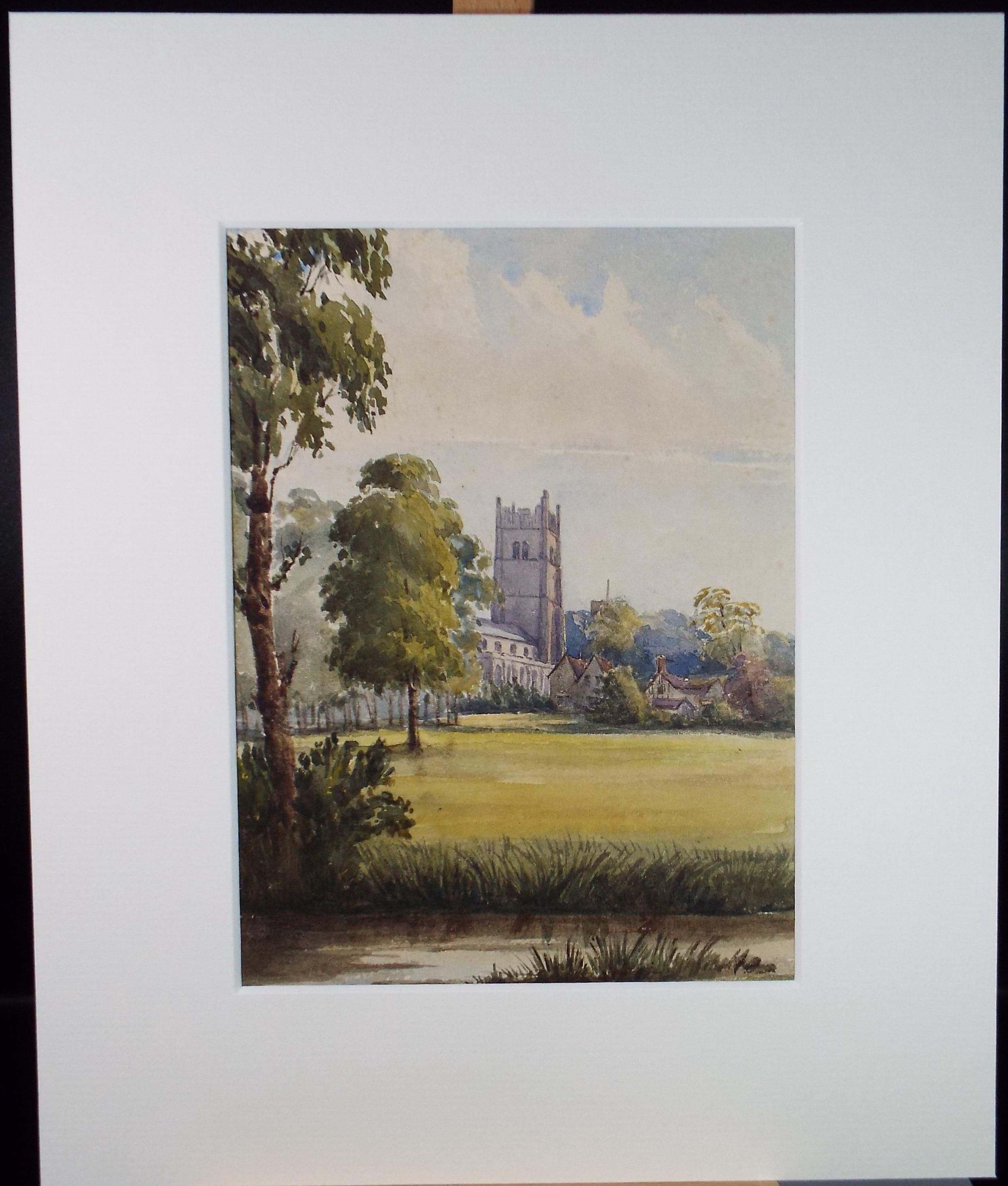 Original Watercolour, 'Church in a Landscape', Late 19th Century, unknown artist